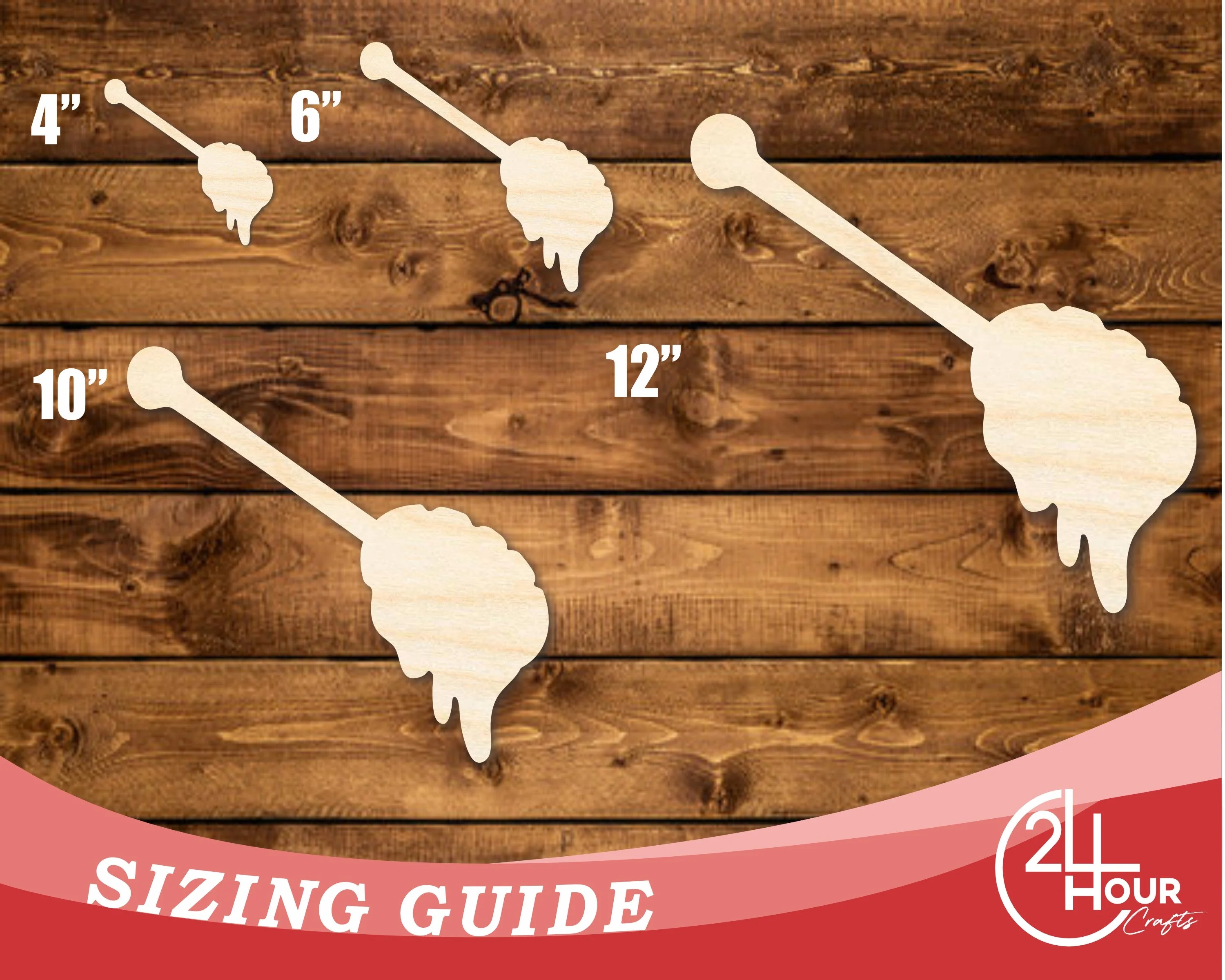 Unfinished Wood Honey Stick Shape | DIY Craft Cutout | up to 46" DIY - Image 3