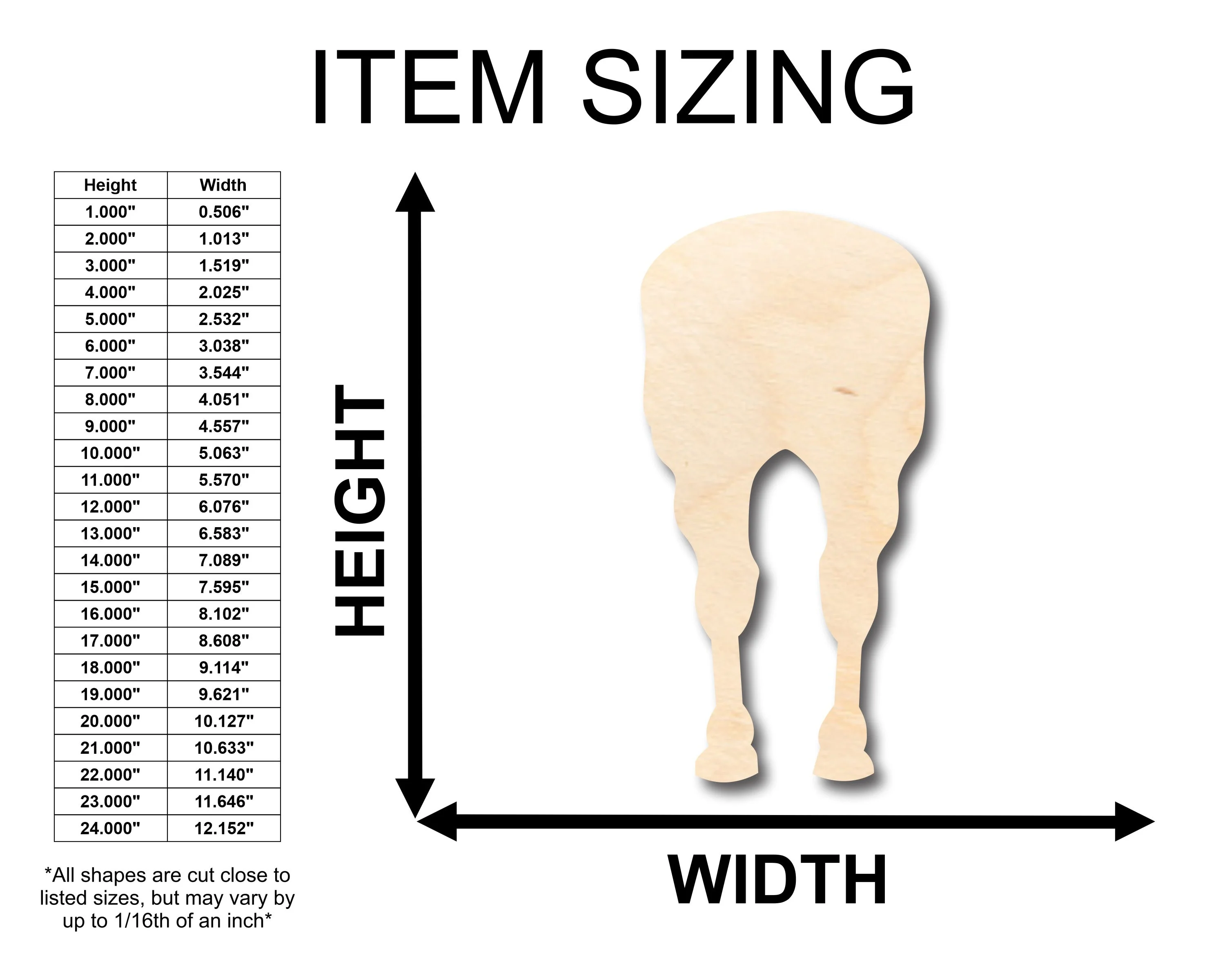 Unfinished Wood Horse Backside Shape - Craft - up to 46" DIY - Image 2