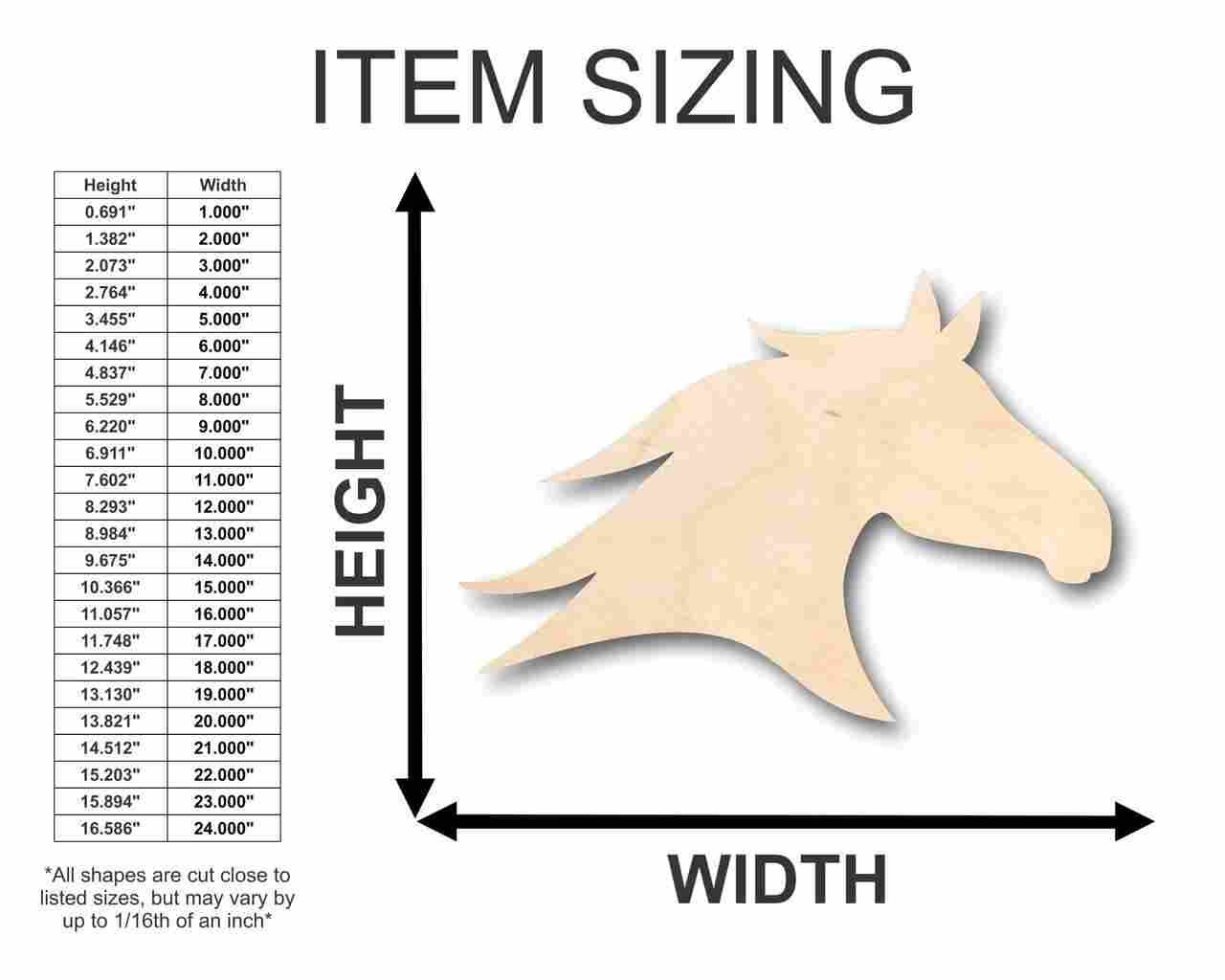 Unfinished Wood Horse Head Shape - Farm Ranch - Animal - Craft - up to 46" DIY - Image 2