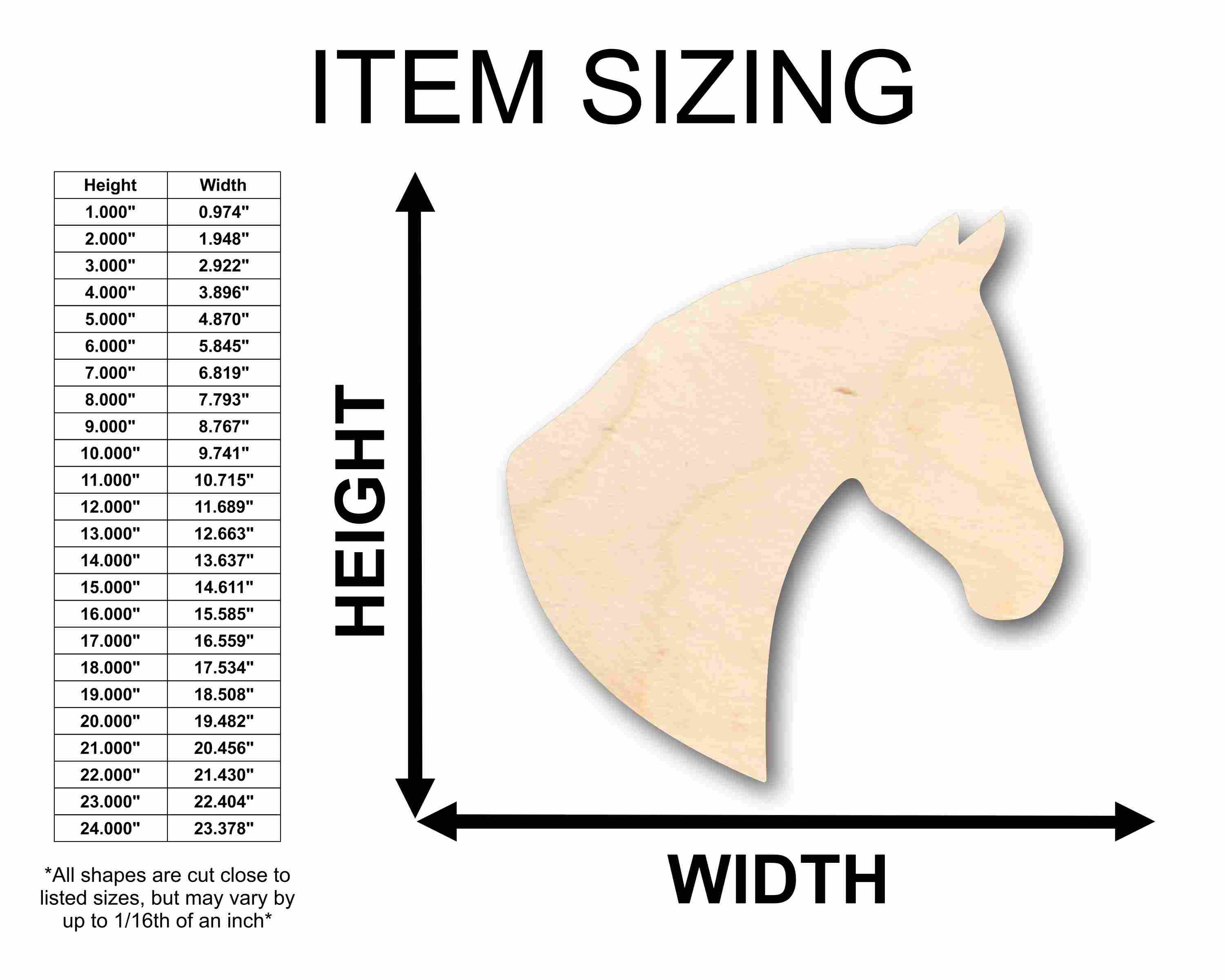 Unfinished Wood Horse Head Silhouette - Craft- up to 46" DIY - Image 2