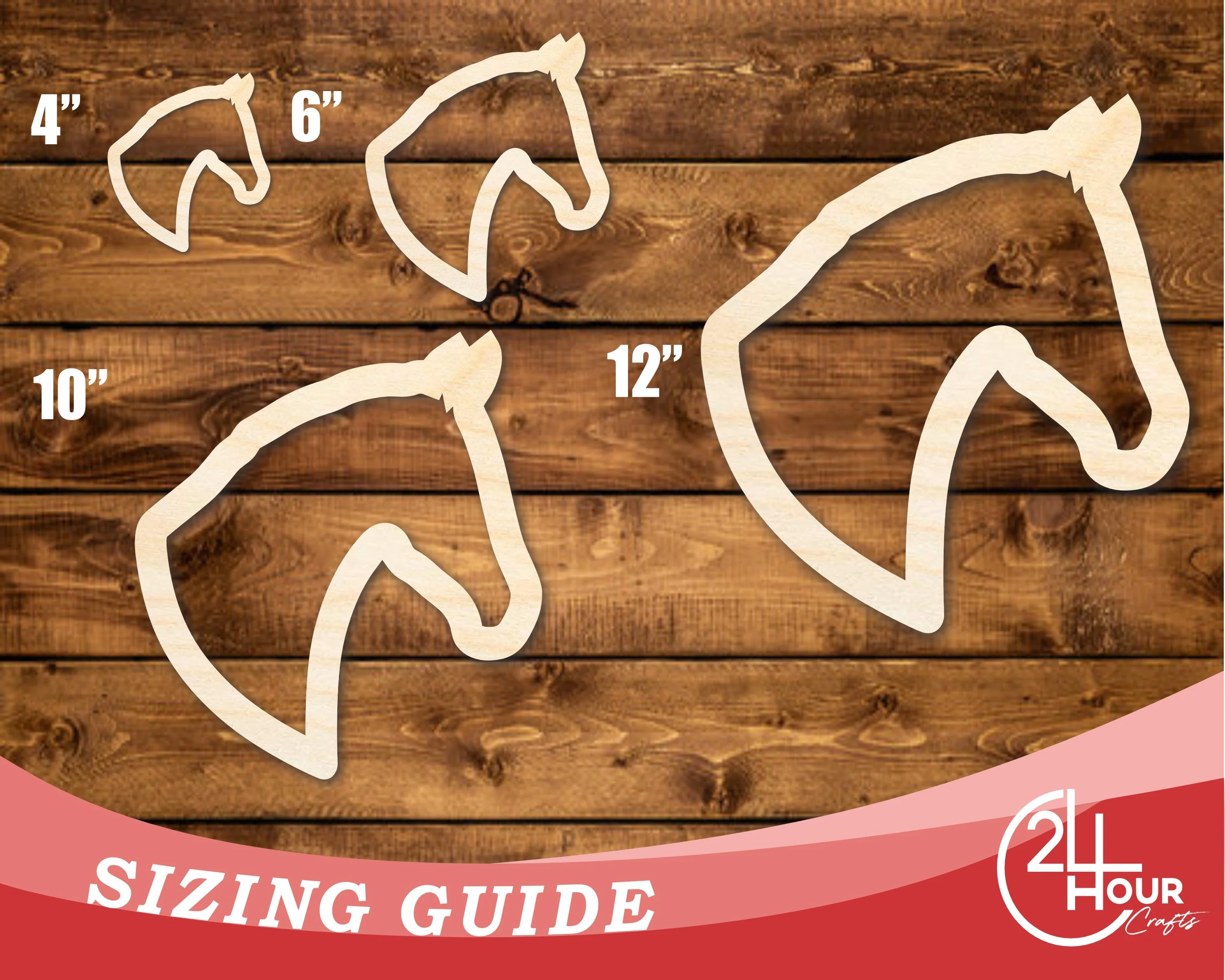 Unfinished Wood Horse Outline Shape | DIY Craft Cutout | up to 46" DIY - Image 3