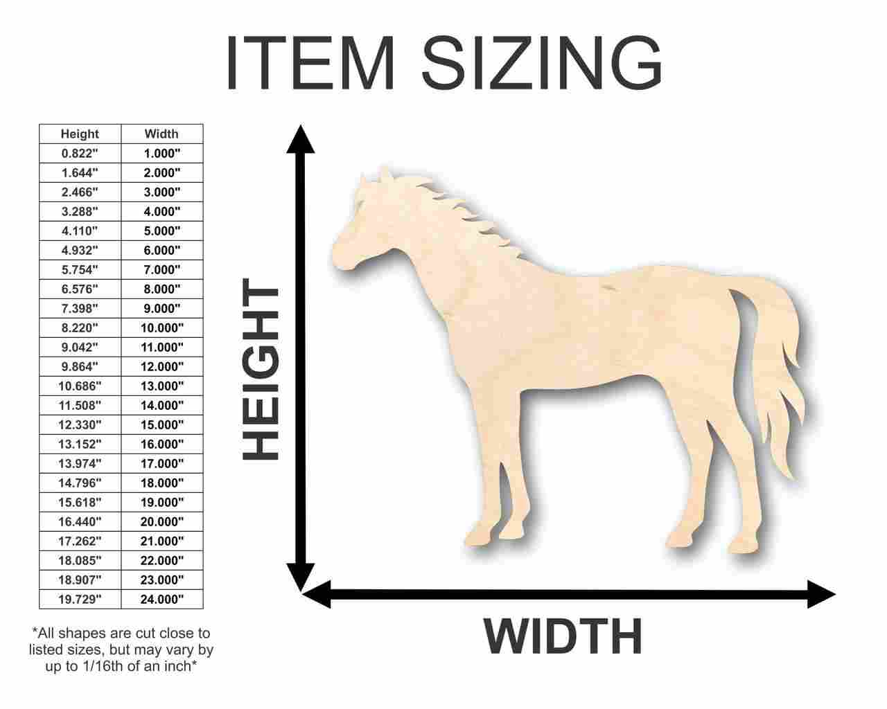 Unfinished Wood Horse Shape - Sport - Farm Animal - Craft - up to 46" DIY - Image 2