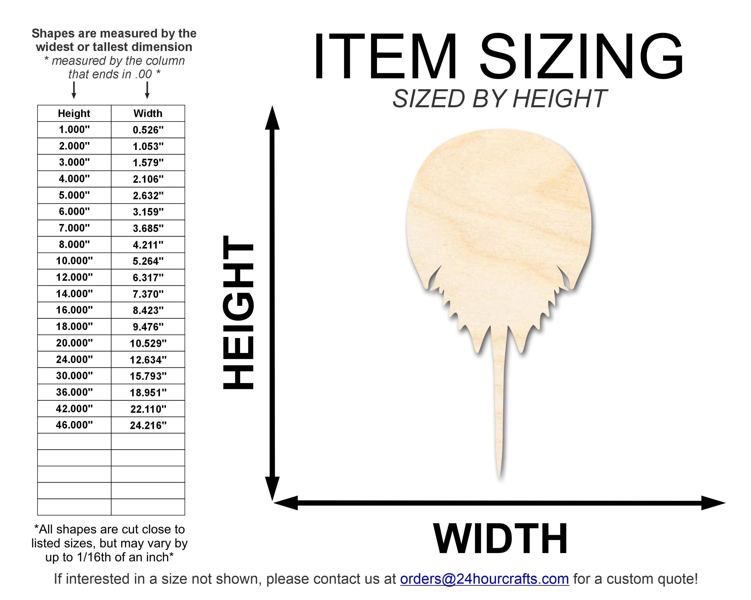 Unfinished Wood Horseshoe Crab Shape | DIY Craft Cutout | up to 46" DIY - Image 2