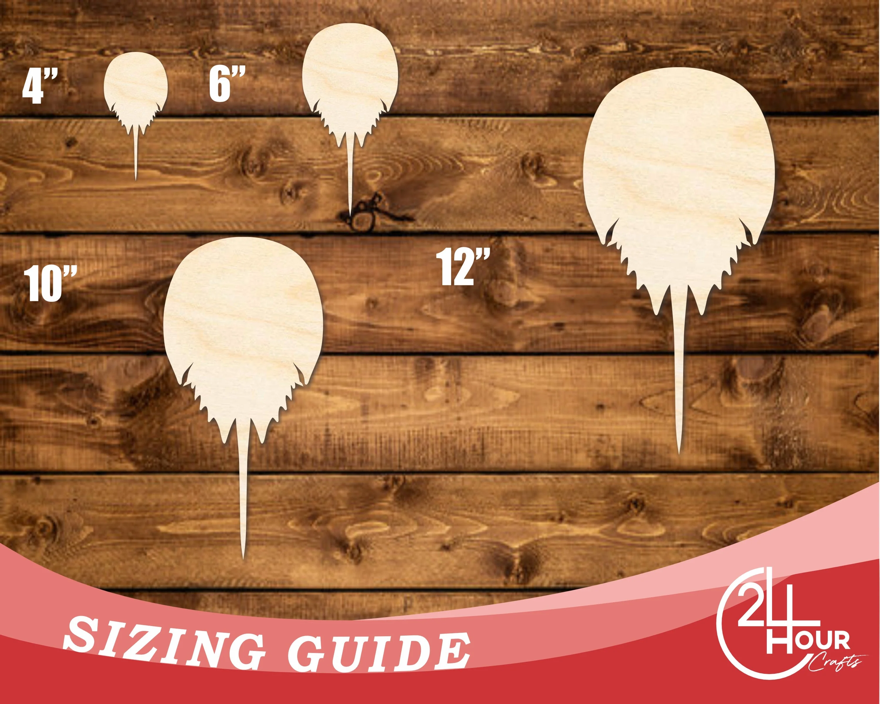 Unfinished Wood Horseshoe Crab Shape | DIY Craft Cutout | up to 46" DIY - Image 3