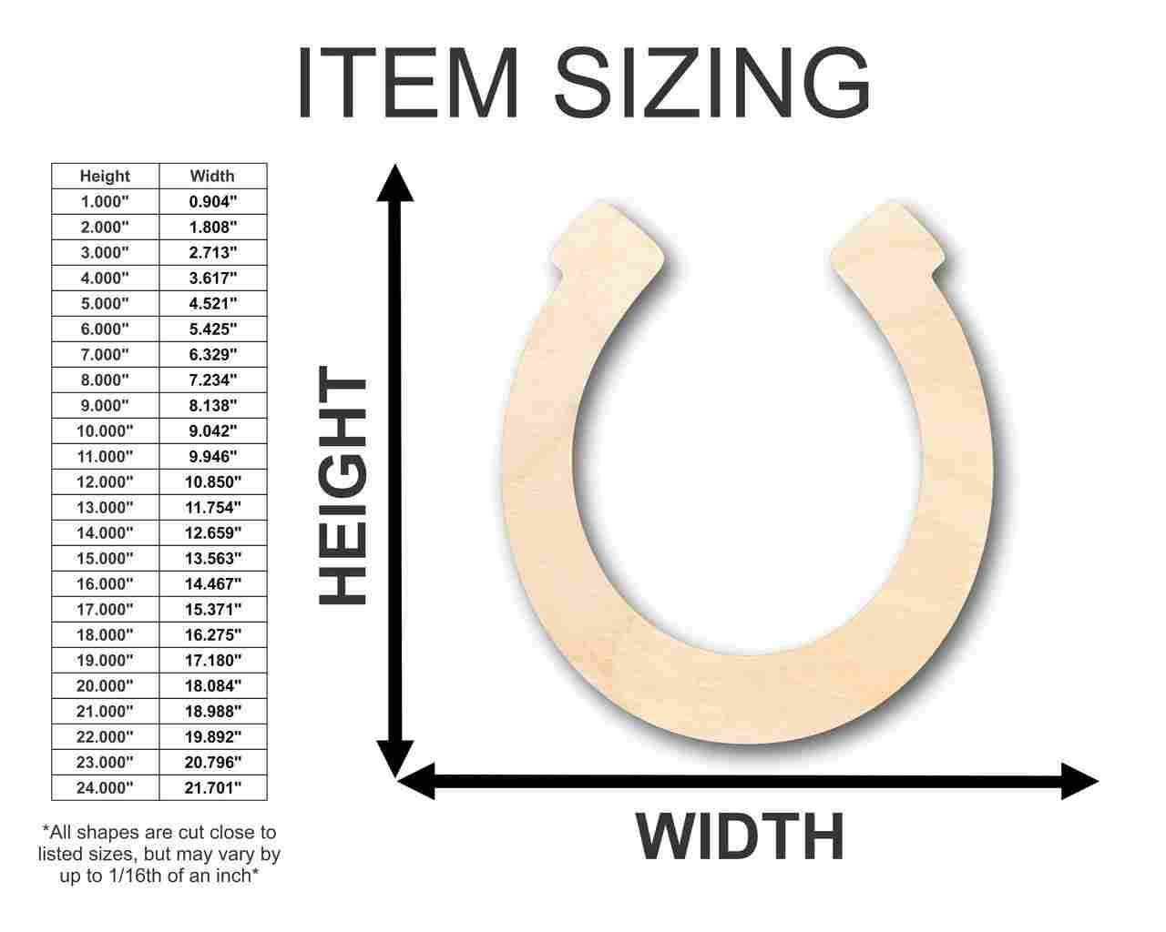 Unfinished Wood Horseshoe Shape - Farm Ranch - Animal - Craft - up to 46" DIY - Image 2