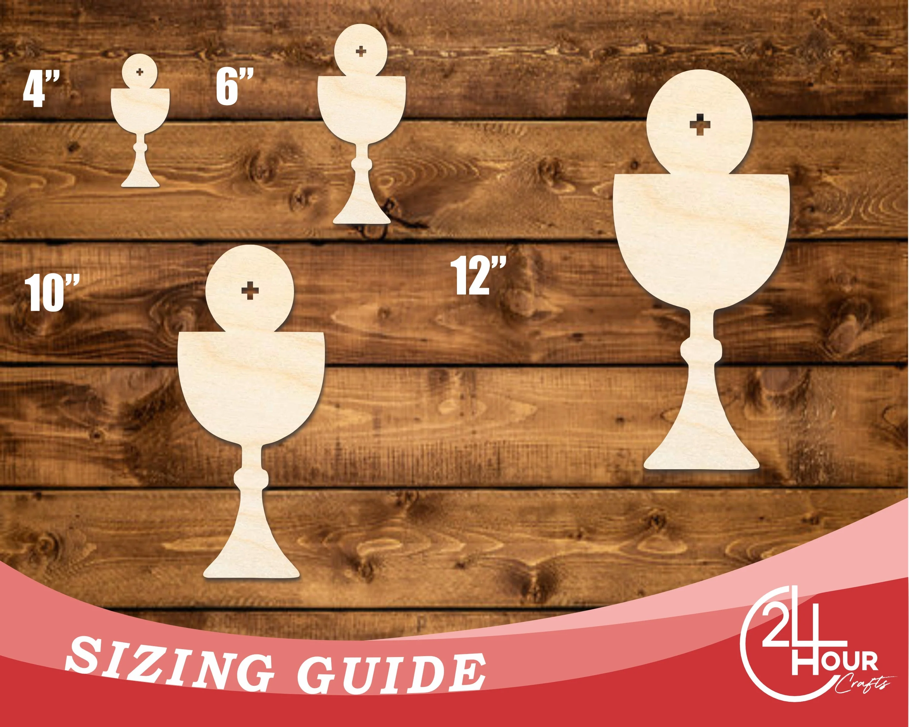 Unfinished Wood Host and Chalice Shape | DIY Craft Cutout | up to 46" DIY - Image 3
