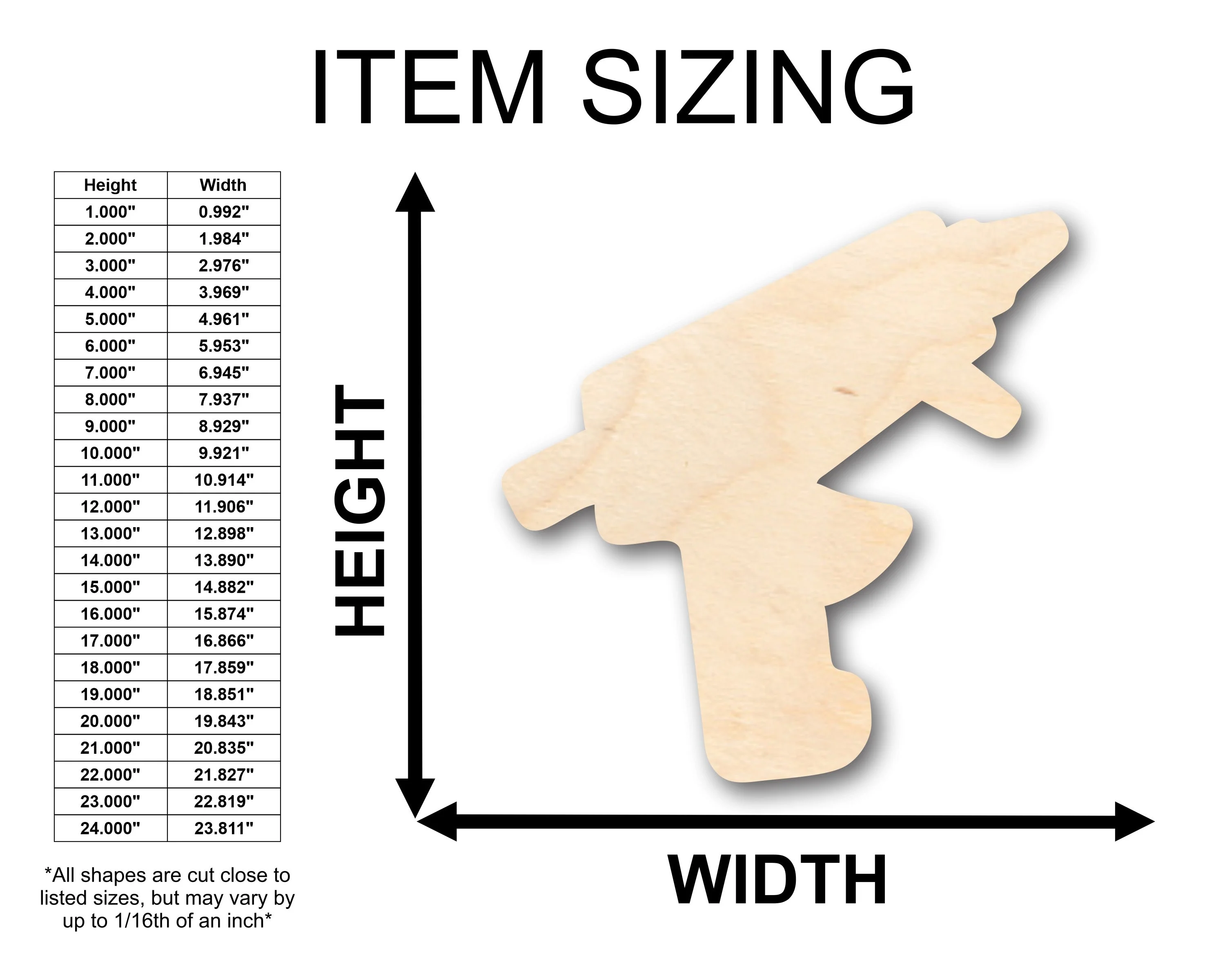 Unfinished Wood Hot Glue Gun Shape - Craft - up to 46" DIY - Image 2