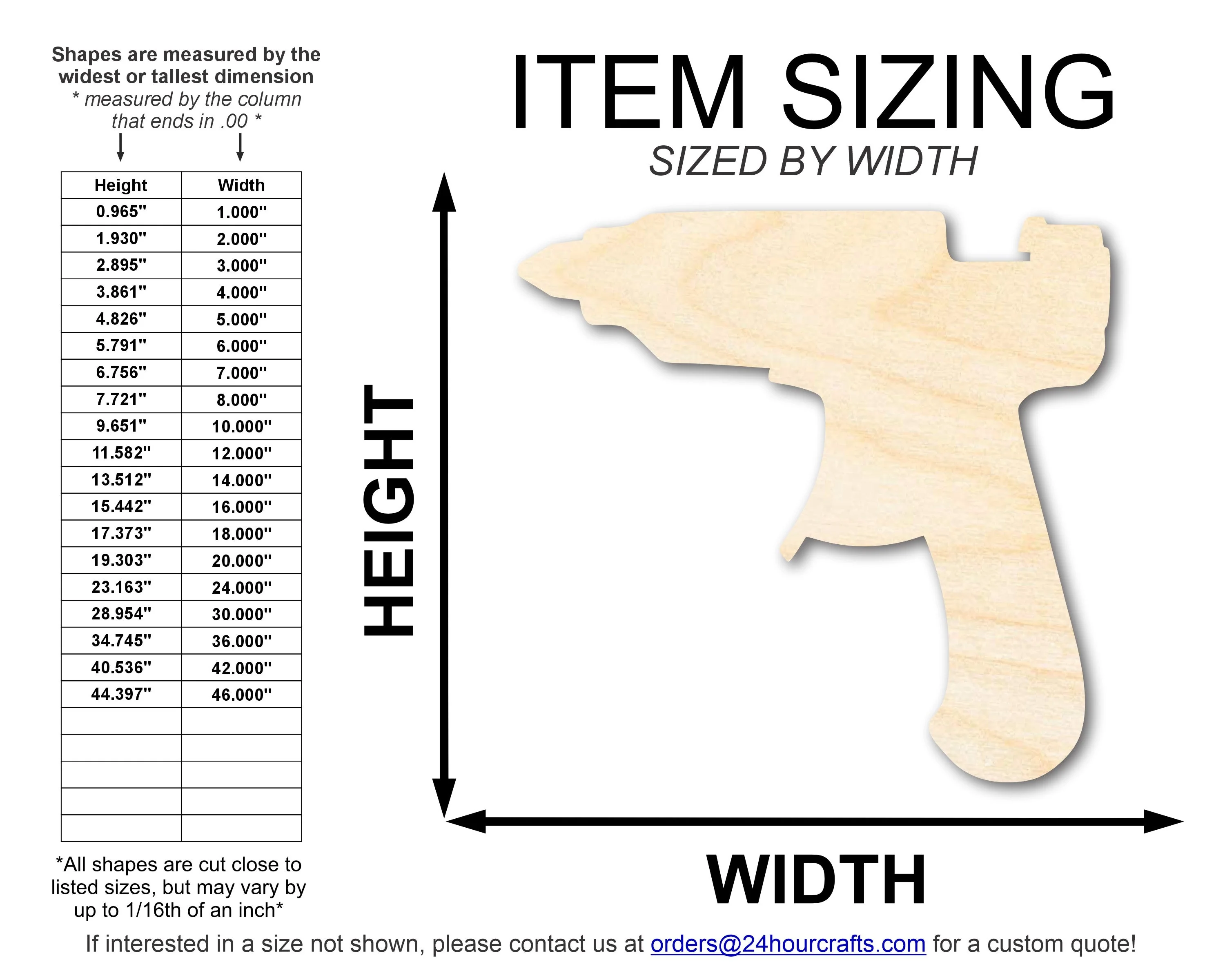 Unfinished Wood Hot Glue Gun Shape | DIY Craft Cutout | up to 46" DIY - Image 2