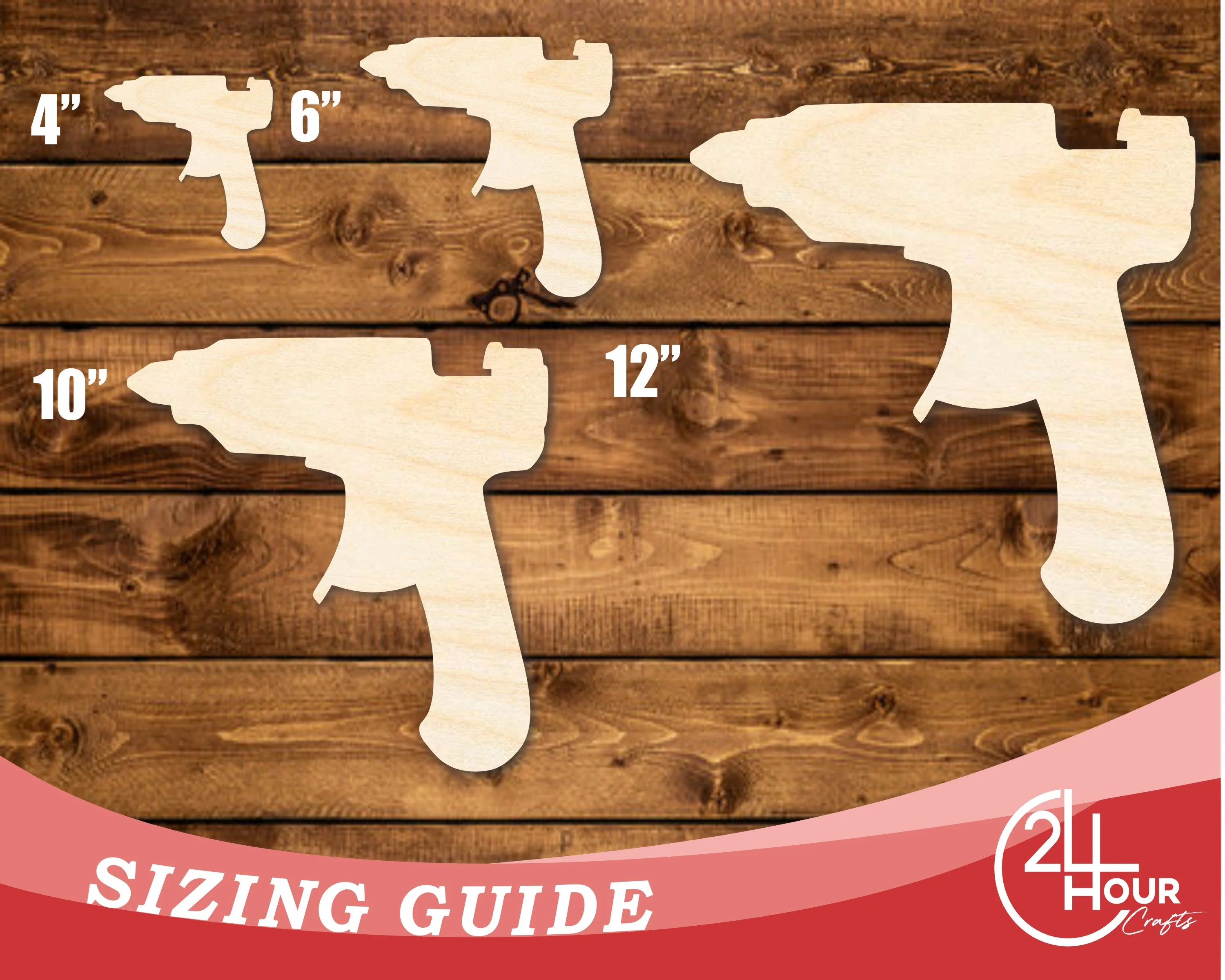 Unfinished Wood Hot Glue Gun Shape | DIY Craft Cutout | up to 46" DIY - Image 3