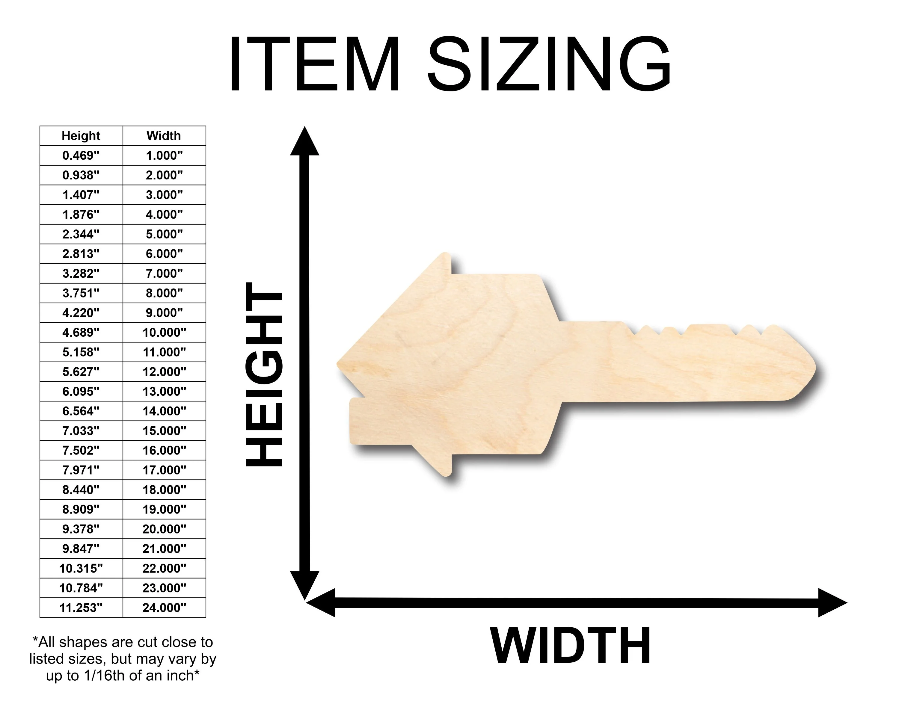 Unfinished Wood House Key Realtor Shape - Craft - up to 46" DIY - Image 2