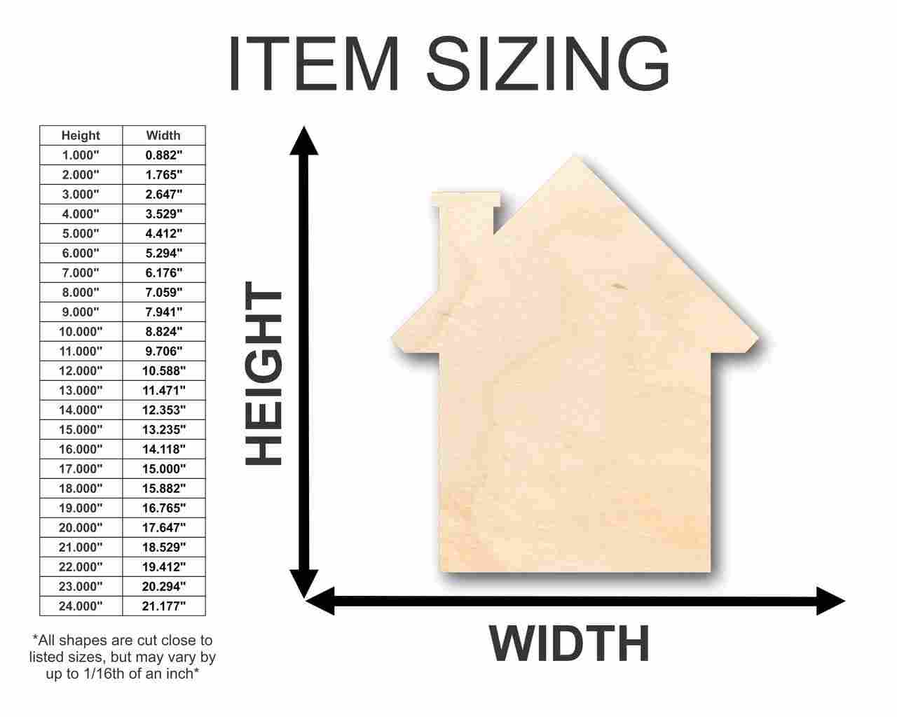 Unfinished Wood House Shape - Craft - up to 46" DIY - Image 2