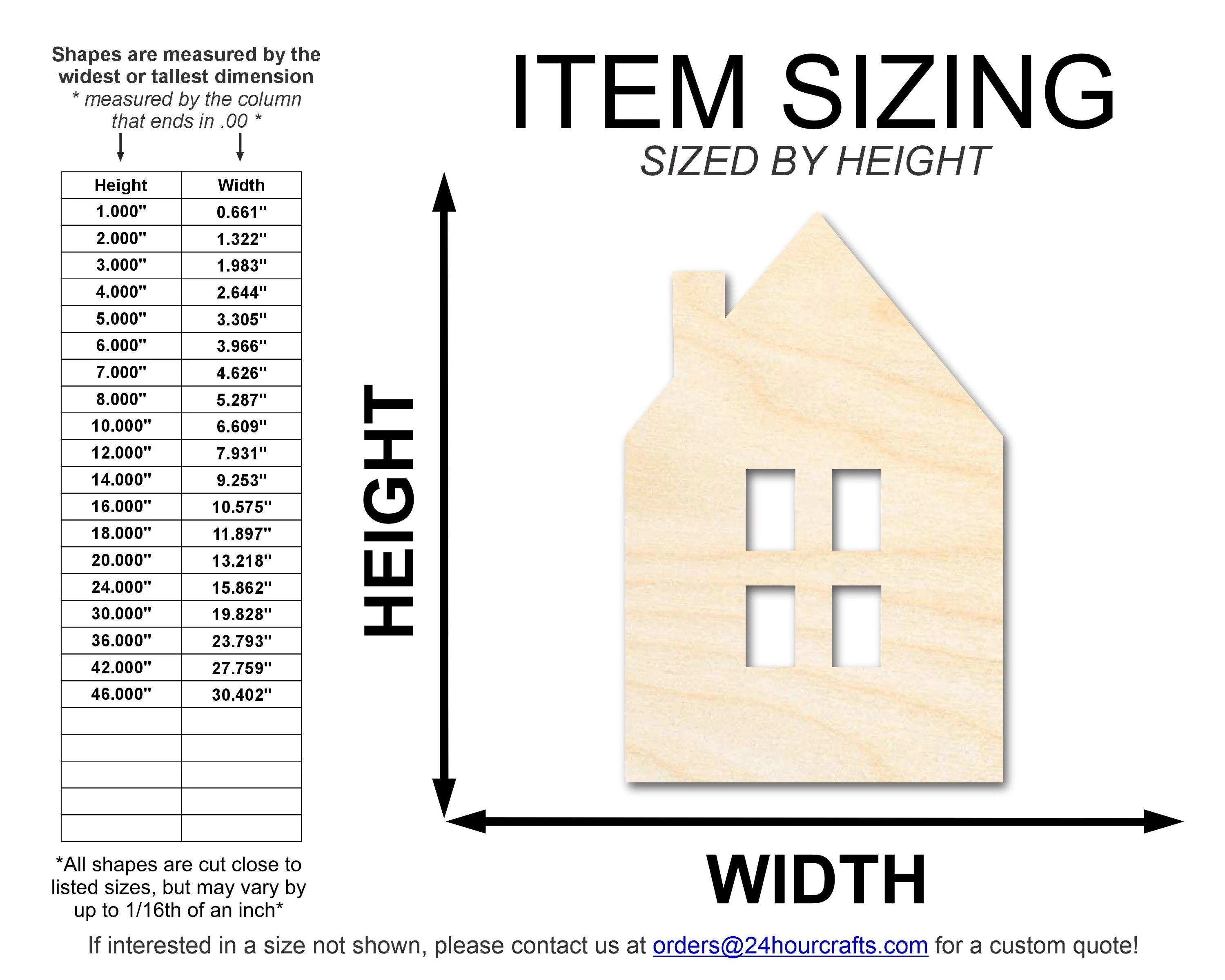 Unfinished Wood House Window Silhouette Shape | DIY Craft Cutout | Up to 36" - Image 2