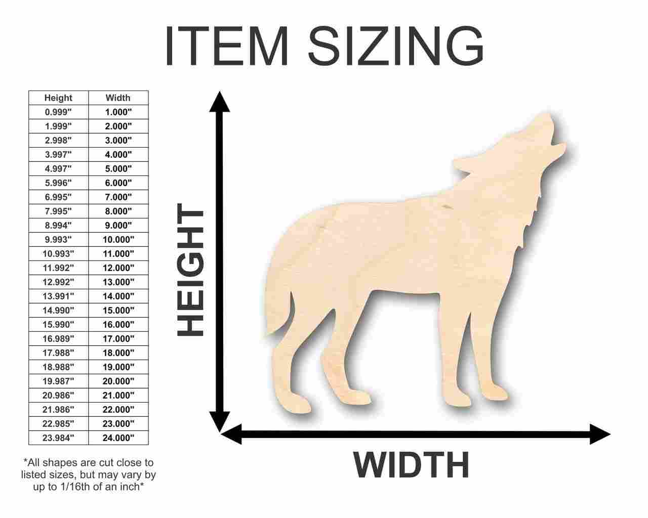 Unfinished Wood Howling Wolf Shape - Animal - Wildlife - Craft - up to 46" DIY - Image 2