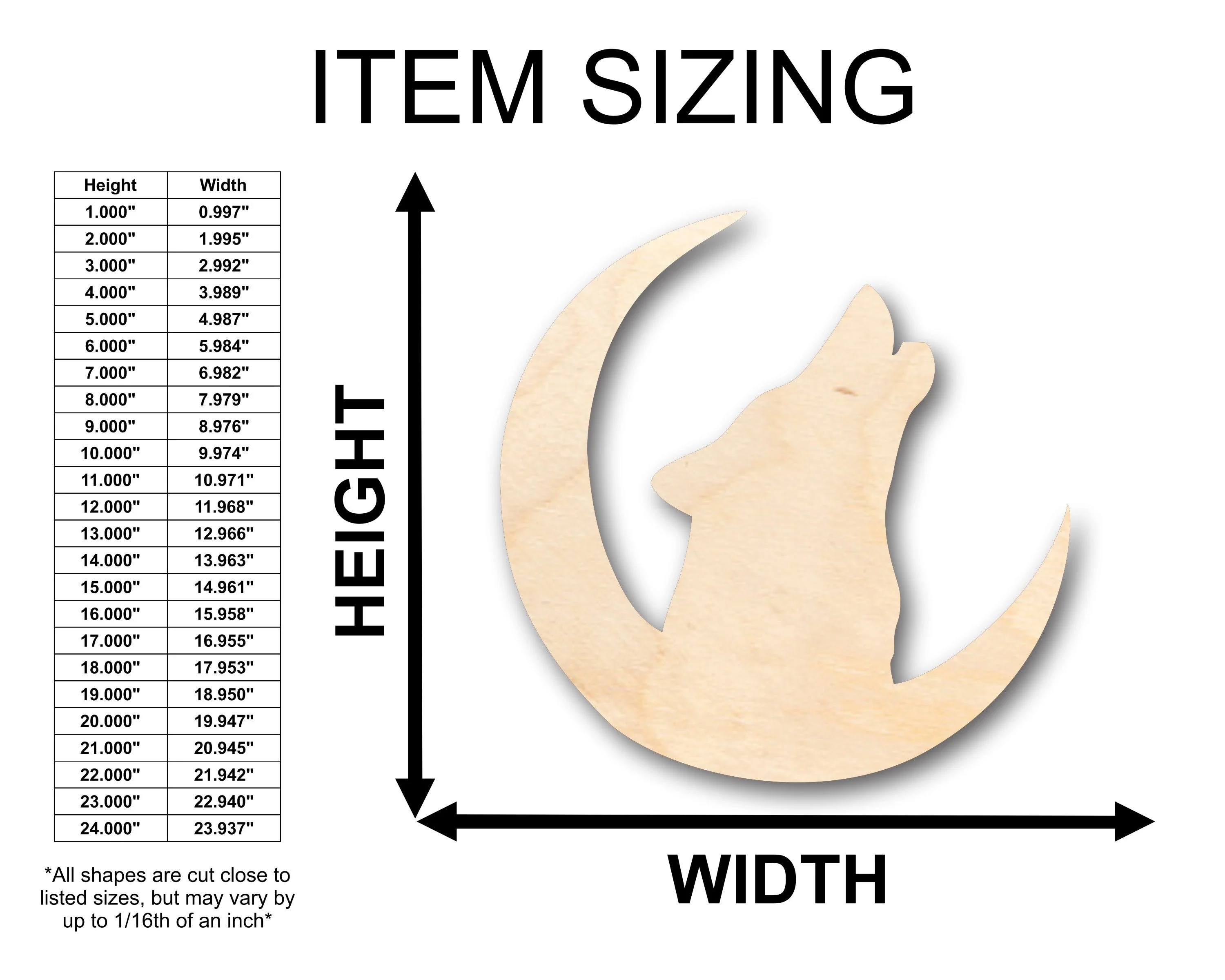 Unfinished Wood Howling Wolf Woodland Wildlife Shape - Craft - up to 46" DIY - Image 2