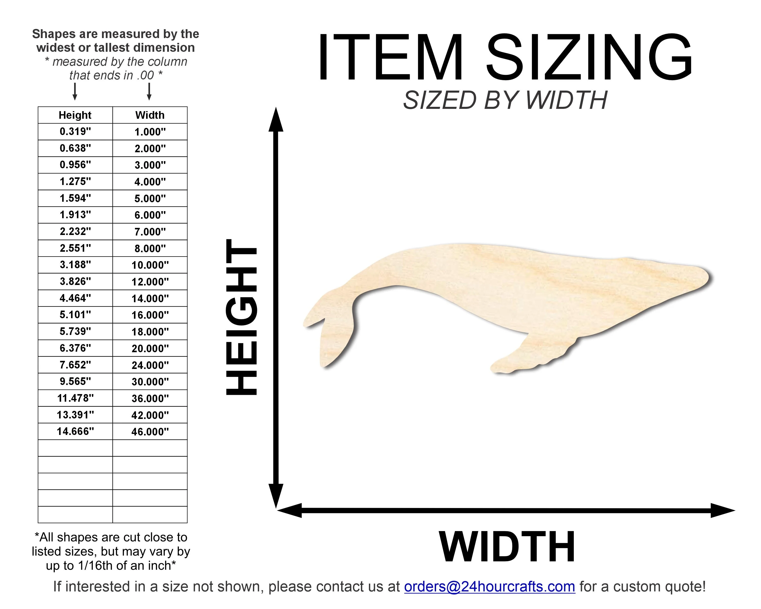 Unfinished Wood Hump Back Whale Shape | DIY Craft Cutout | up to 46" DIY - Image 2
