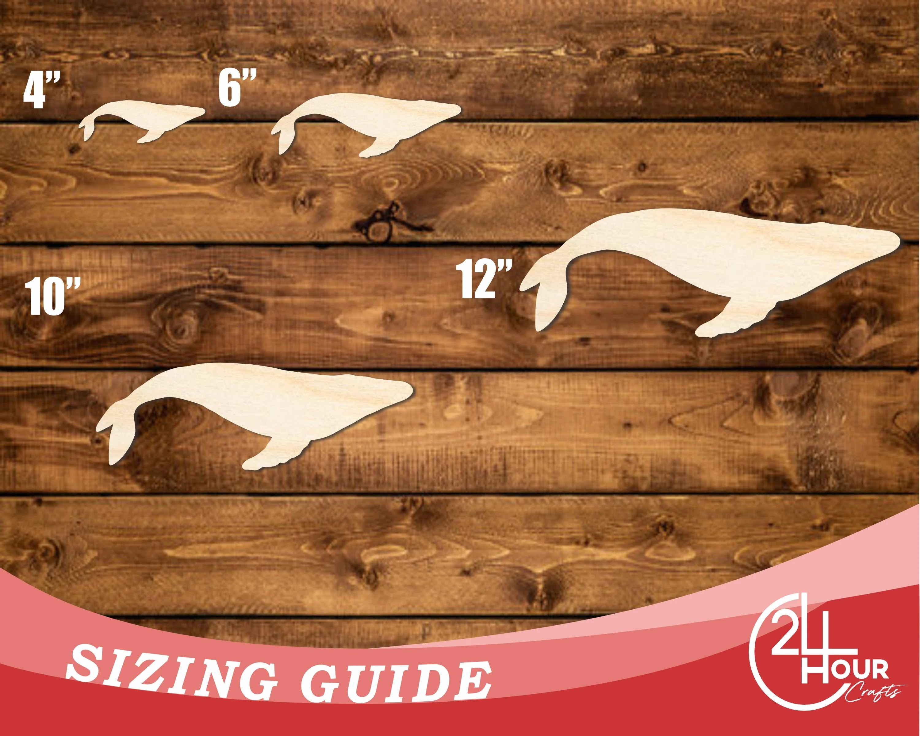 Unfinished Wood Hump Back Whale Shape | DIY Craft Cutout | up to 46" DIY - Image 3