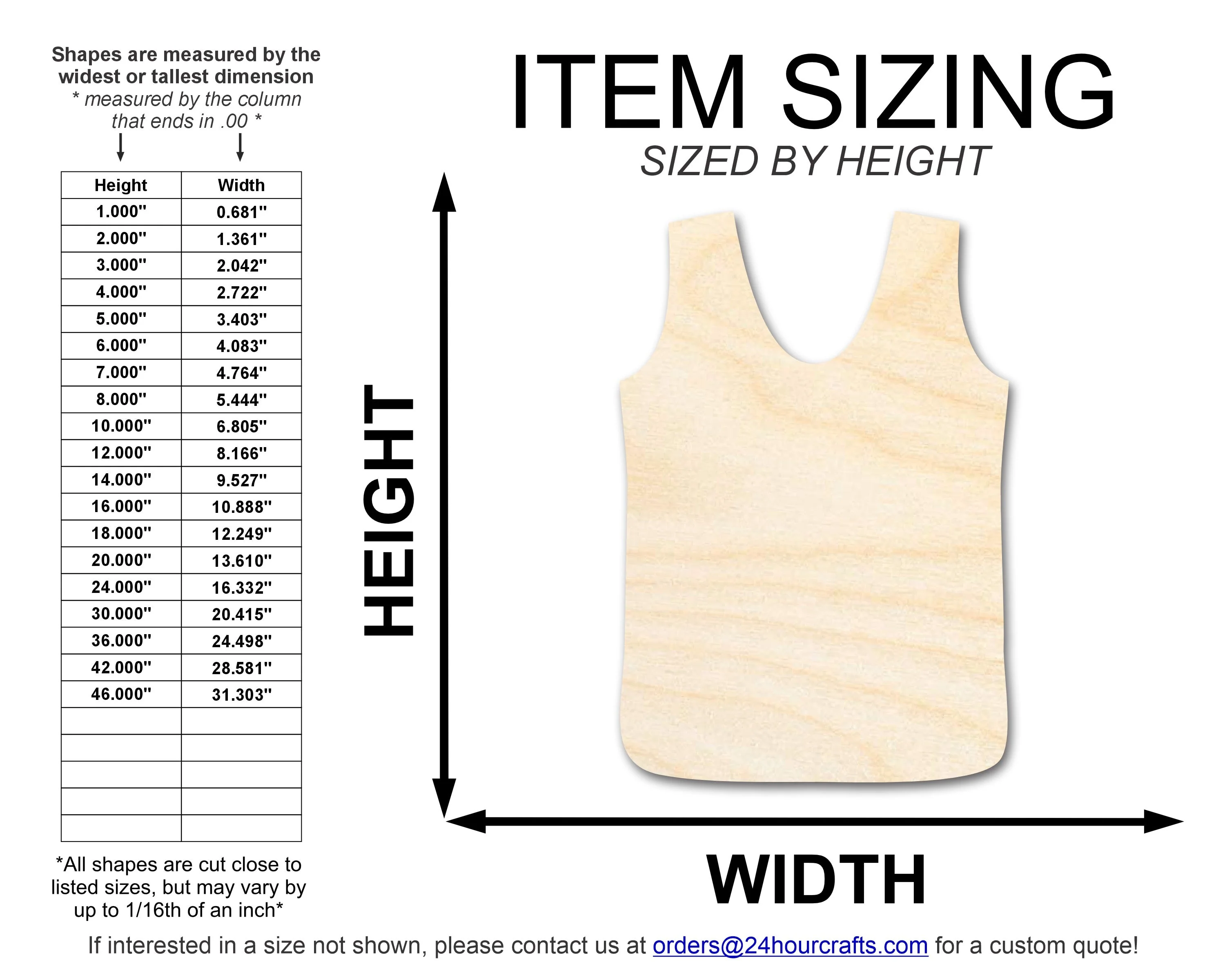 Unfinished Wood Hunting Vest Shape | DIY Craft Cutout | up to 46" DIY - Image 2