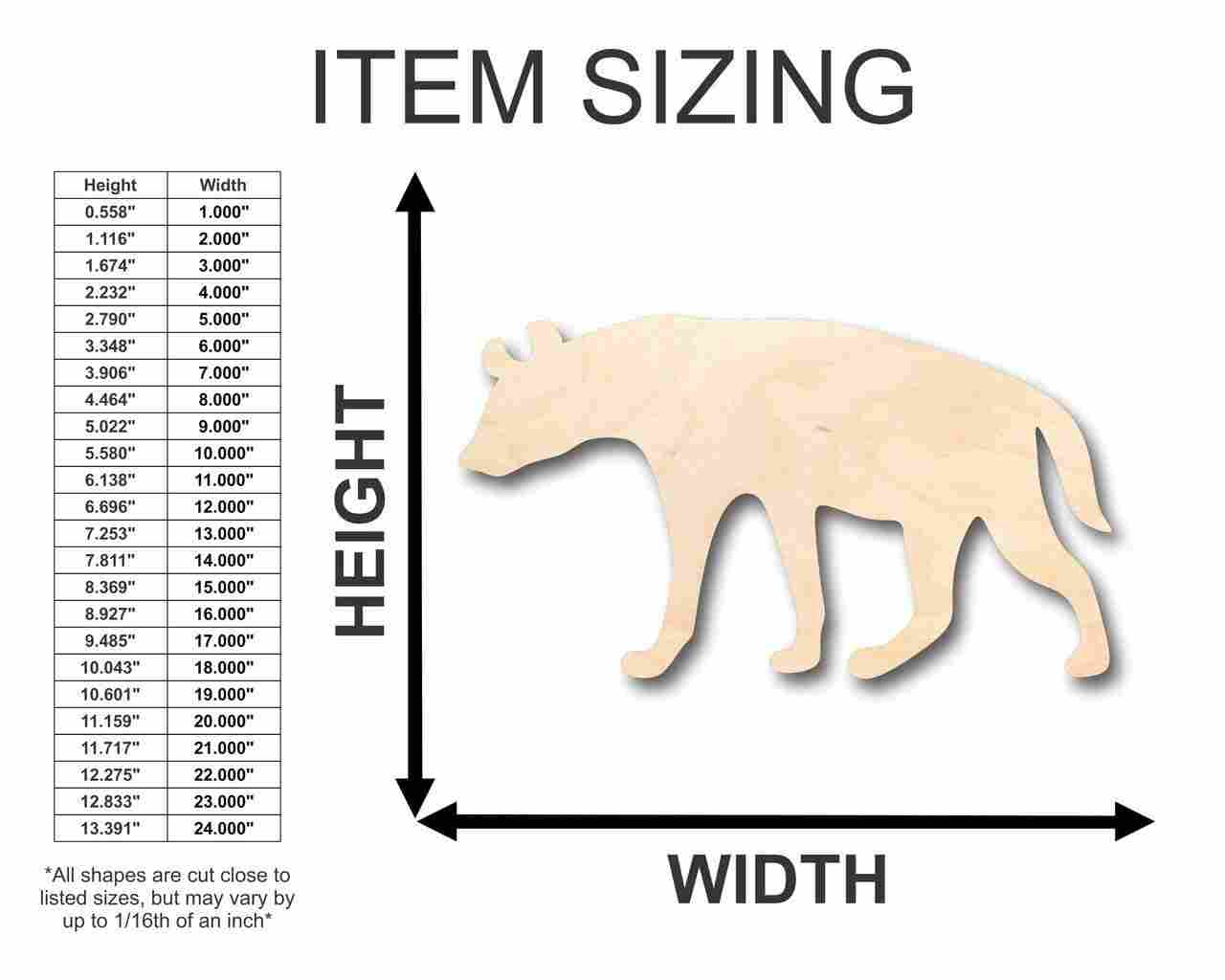Unfinished Wood Hyena Shape - Animal - Wildlife - Craft - up to 46" DIY - Image 2