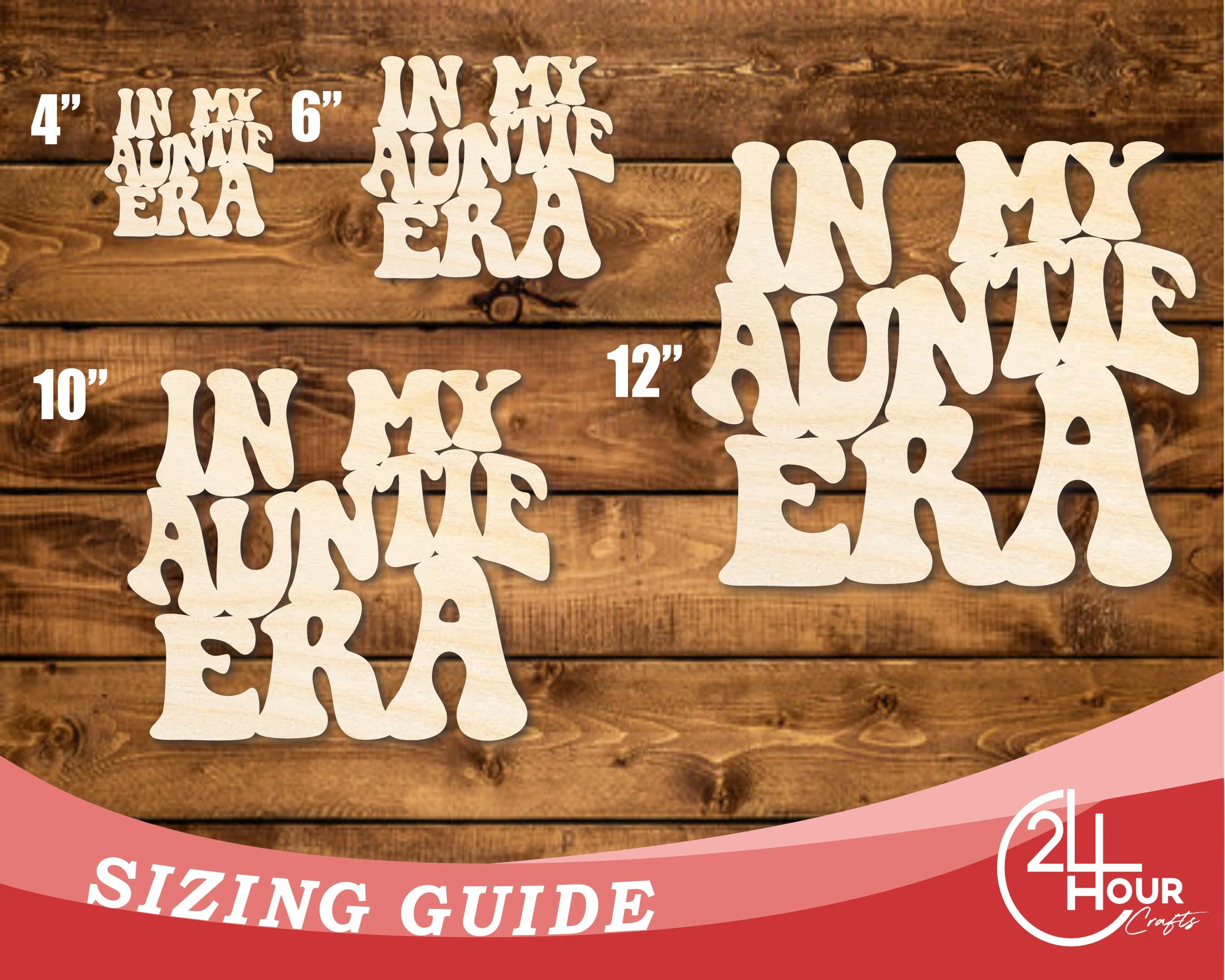 Unfinished Wood In My Auntie Era Cutout | DIY Craft Shape | up to 46" DIY - Image 3