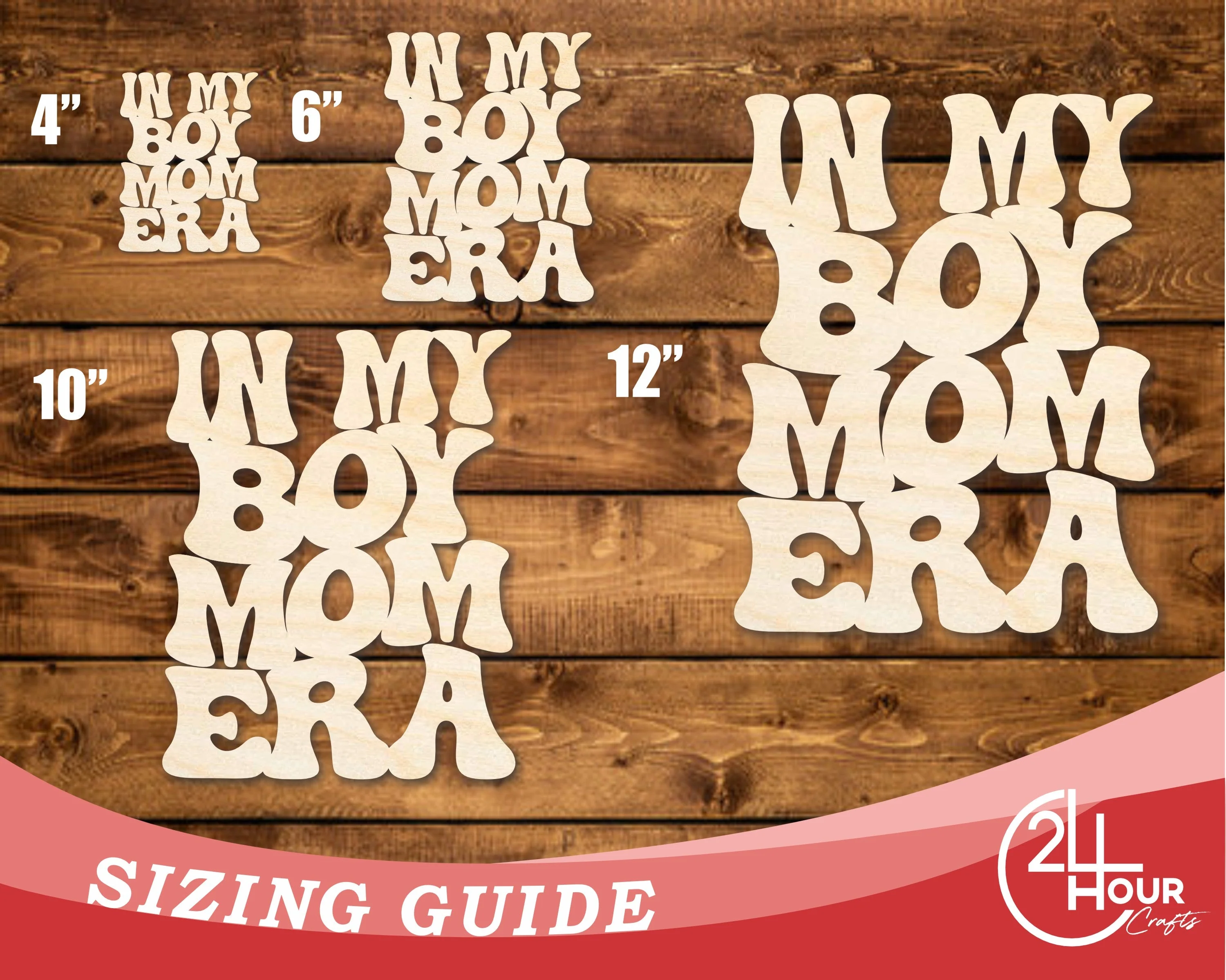 Unfinished Wood In My Boy Mom Era Cutout | DIY Craft Shape | up to 46" DIY - Image 3