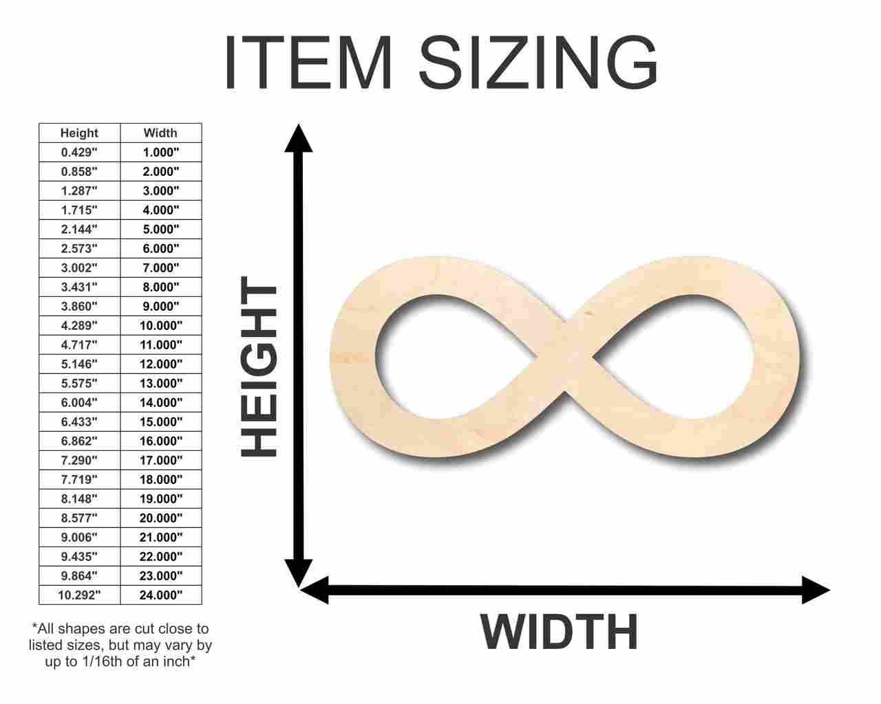 Unfinished Wood Infinity Symbol - Craft - up to 46" DIY - Image 2