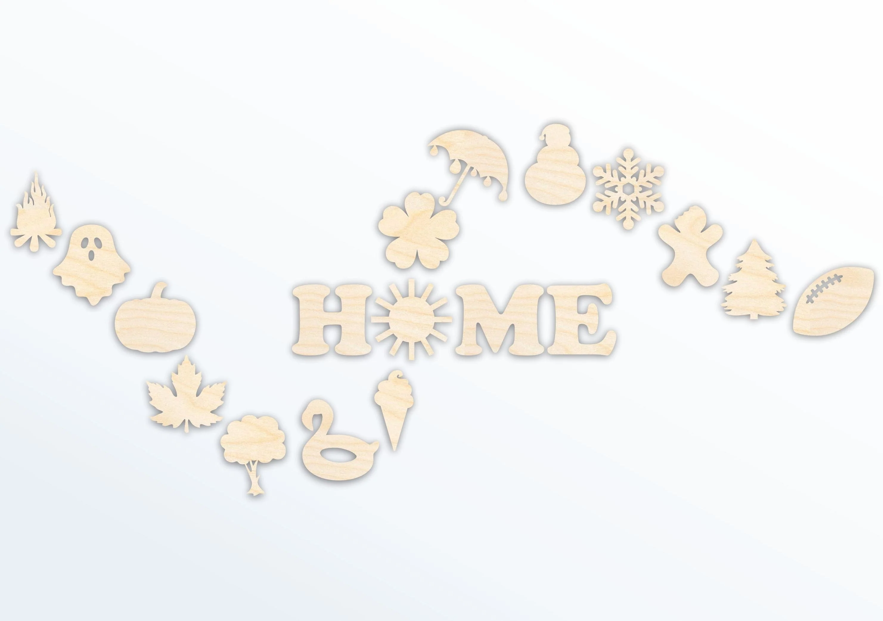 Unfinished Wood Interchangeable Home Craft Set - up to 60" DIY