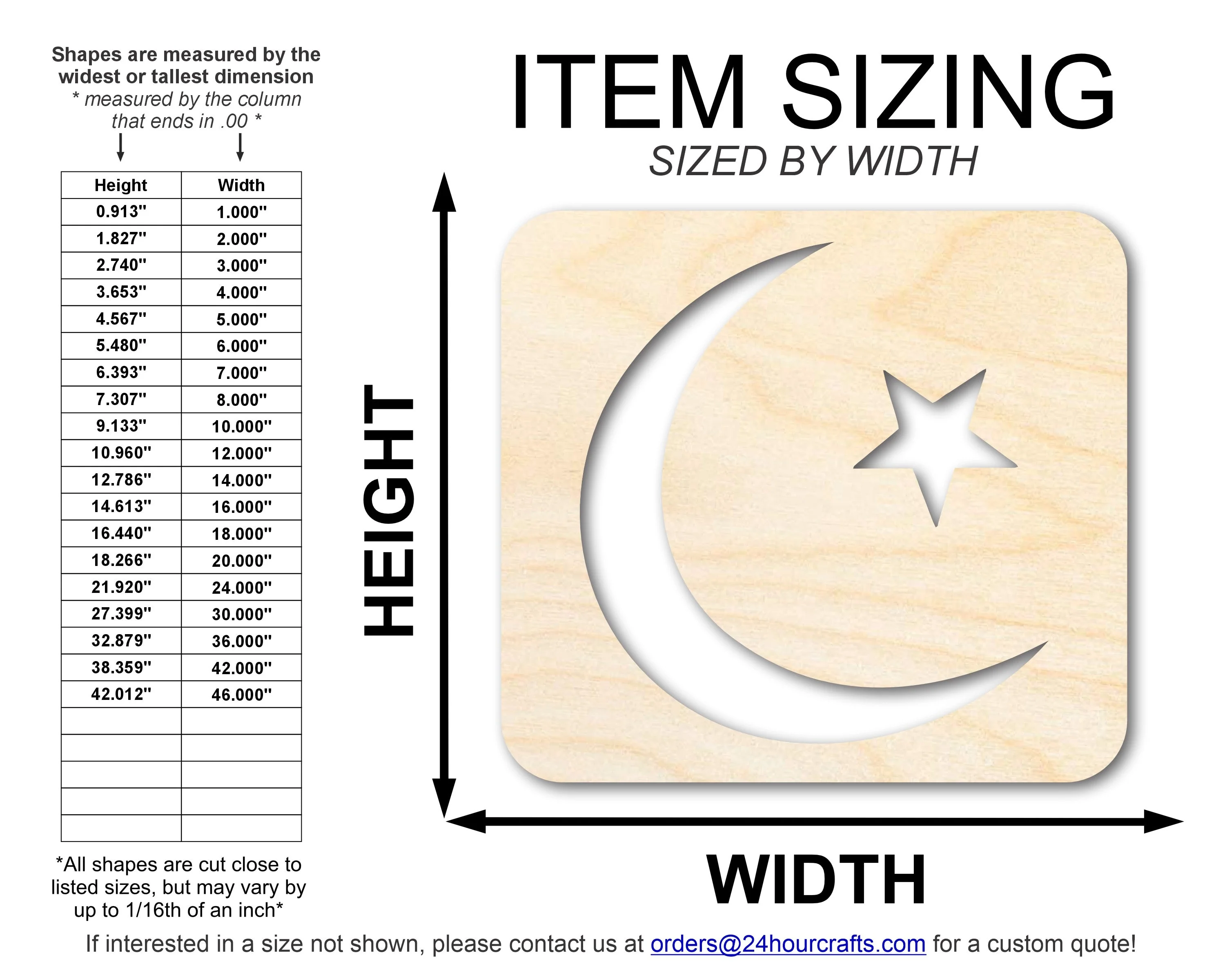 Unfinished Wood Islam Symbol Shape | DIY Craft Cutout | up to 46" DIY - Image 2