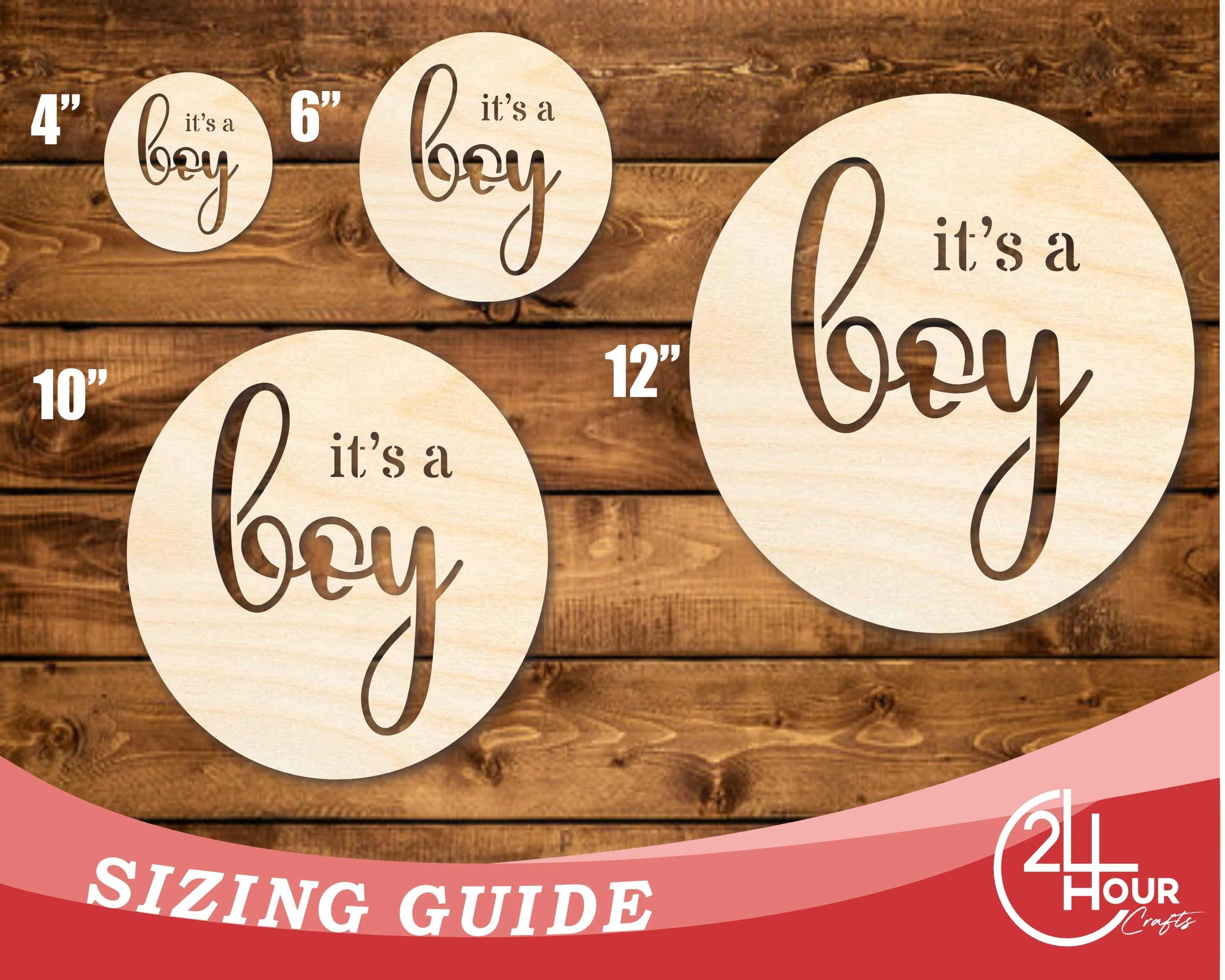 Unfinished Wood It's A Boy Cutout | DIY Craft Shape | up to 46" DIY - Image 3