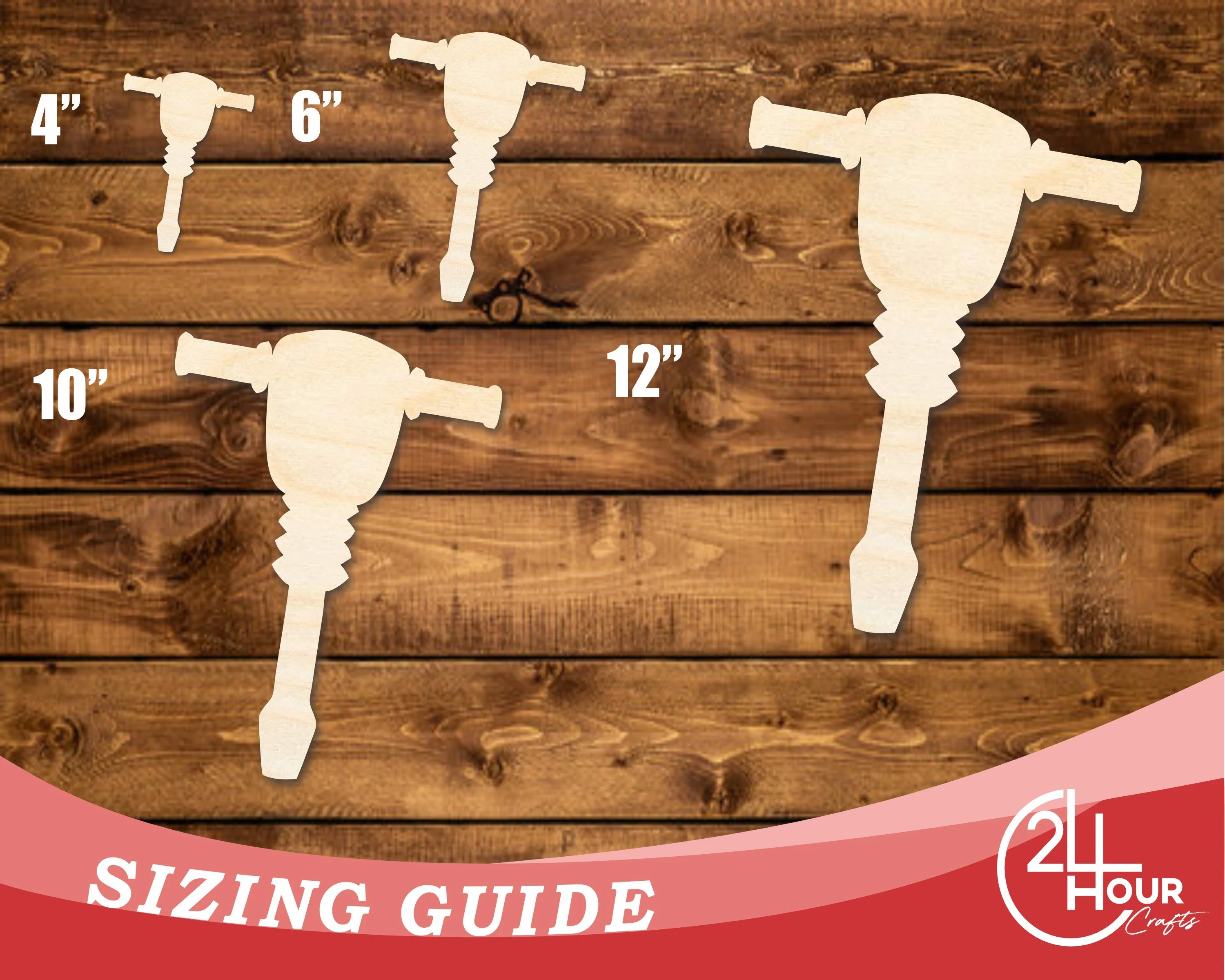 Unfinished Wood Jack Hammer Shape | DIY Craft Cutout | up to 46" DIY - Image 3