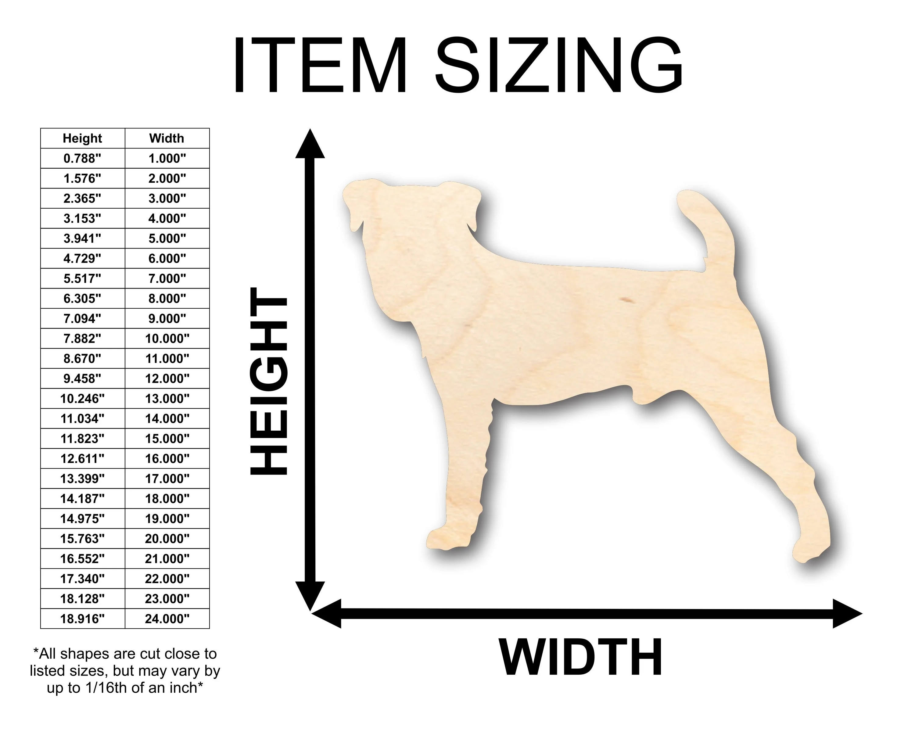 Unfinished Wood Jack Russel Terrier Small Dog Shape - Craft - up to 46" DIY - Image 2