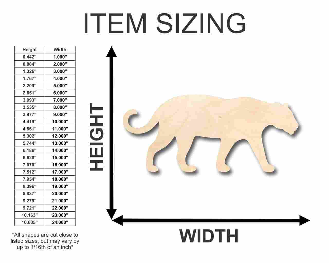 Unfinished Wood Jaguar Shape - Animal - Wildlife - Craft - up to 46" DIY - Image 2