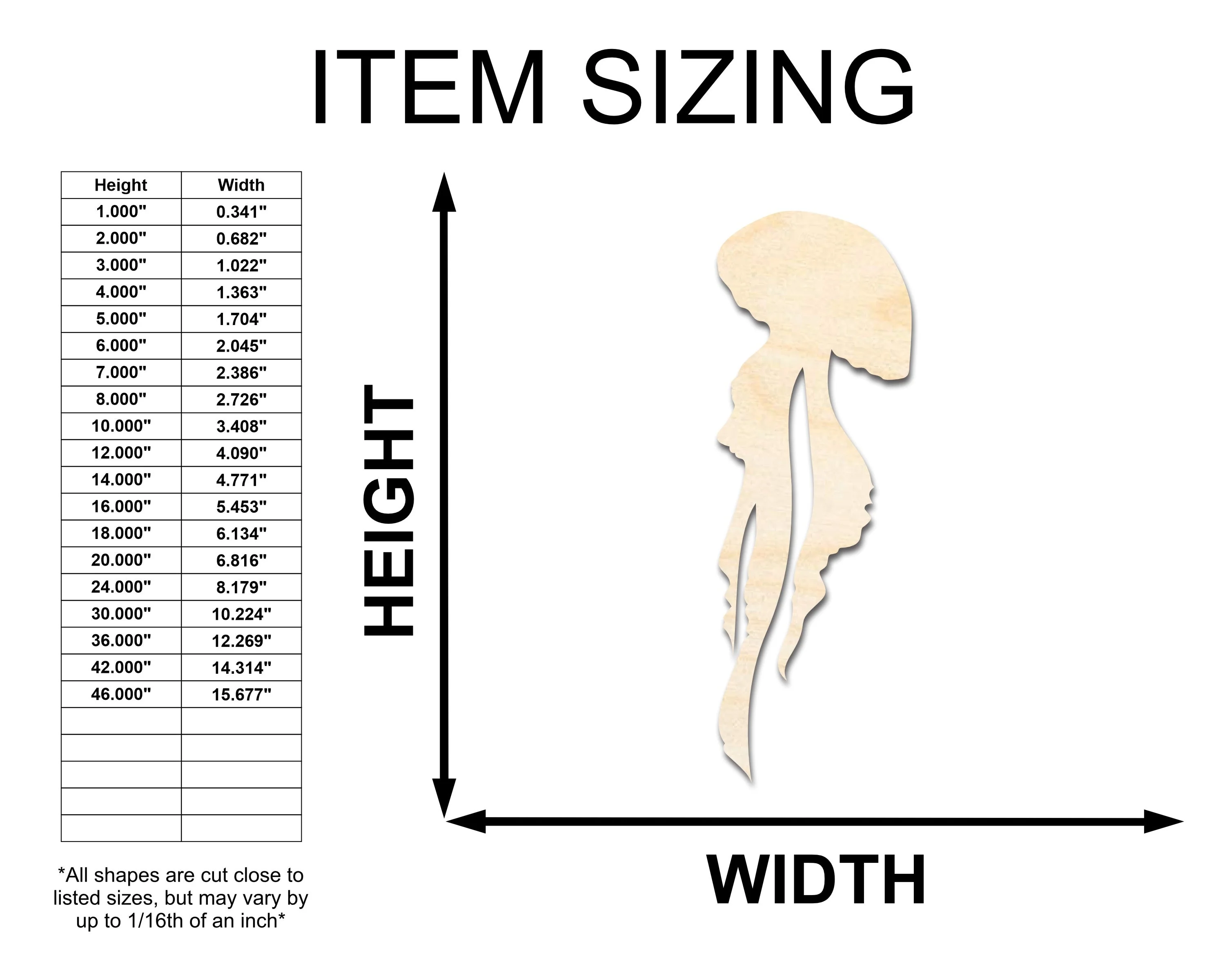 Unfinished Wood Jellyfish Silhouette - Craft - up to 46" DIY - Image 2
