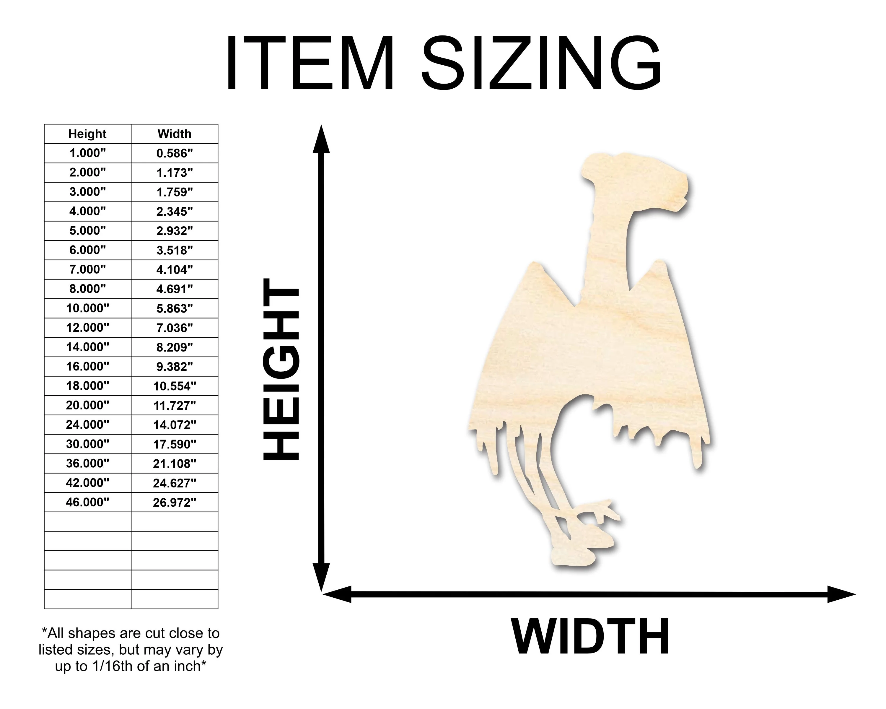 Unfinished Wood Jersey Devil Shape - Craft - up to 46" - Image 2