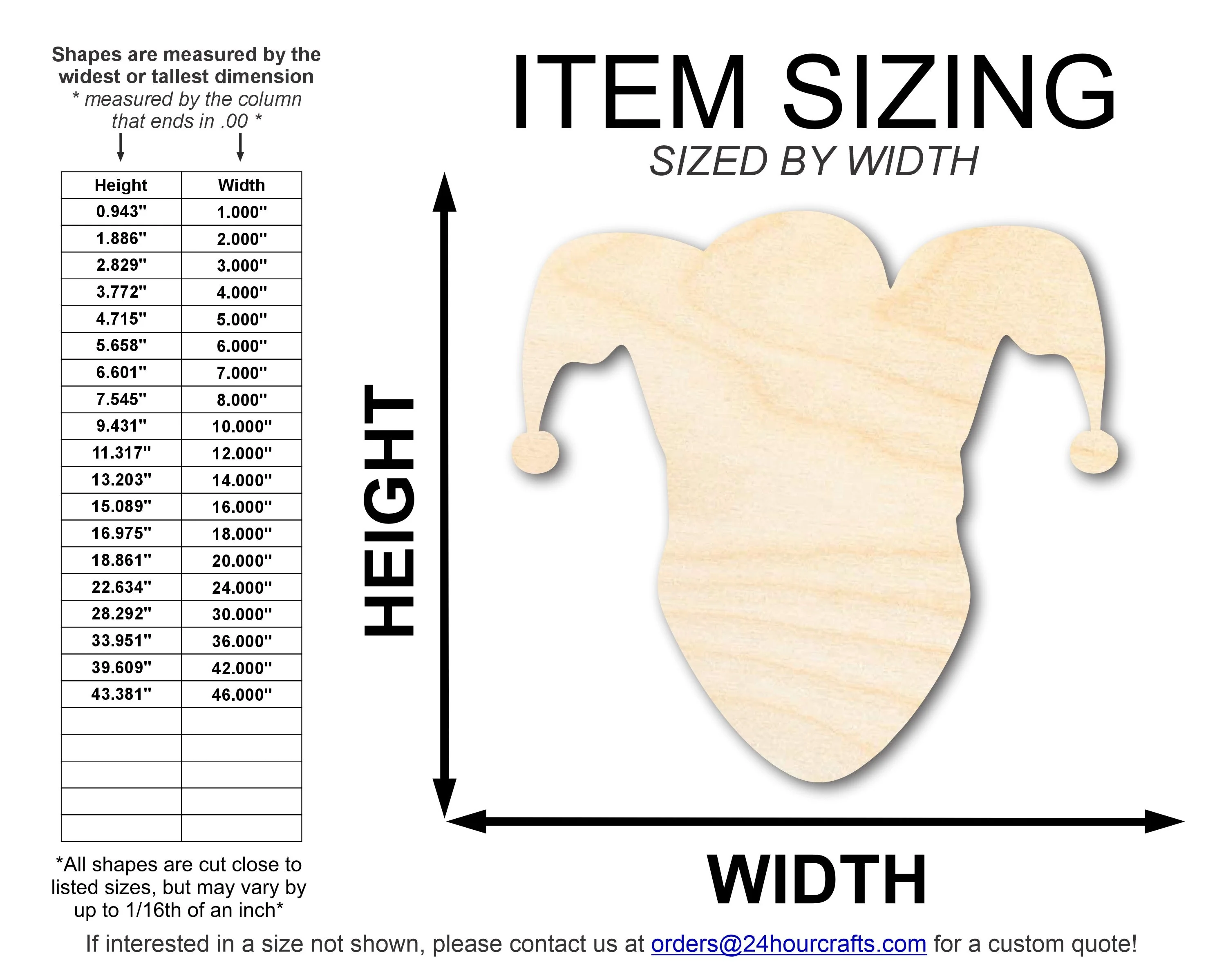 Unfinished Wood Jester Head Shape | Mardi Gras | DIY Craft Cutout | up to 46" DIY - Image 2