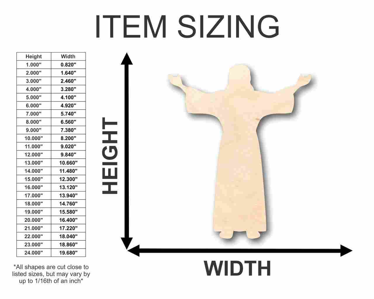 Unfinished Wood Jesus Preaching Shape - Easter - Christian - Craft - up to 46" DIY - Image 2