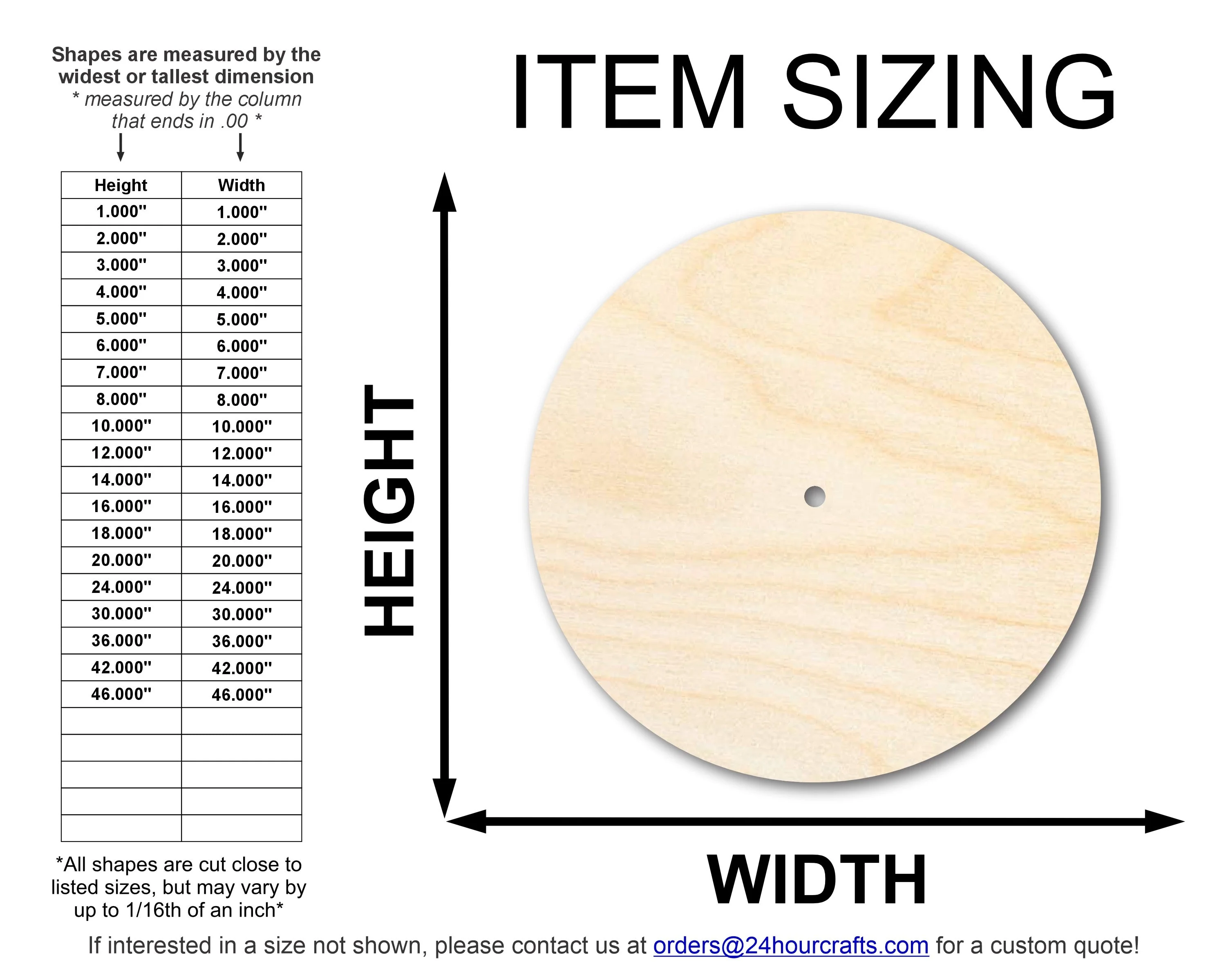 Unfinished Wood JGrondz Clock Circle Shape | JGrondz | 10" Circle | 1/2" Thick | Pre-Drilled Hole - Image 2