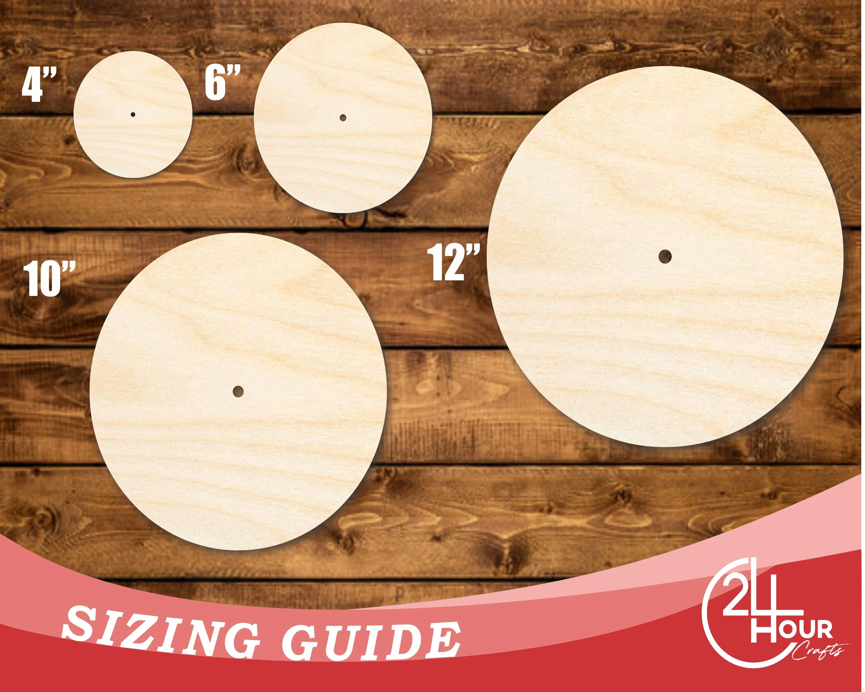 Unfinished Wood JGrondz Clock Circle Shape | JGrondz | 10" Circle | 1/2" Thick | Pre-Drilled Hole - Image 3