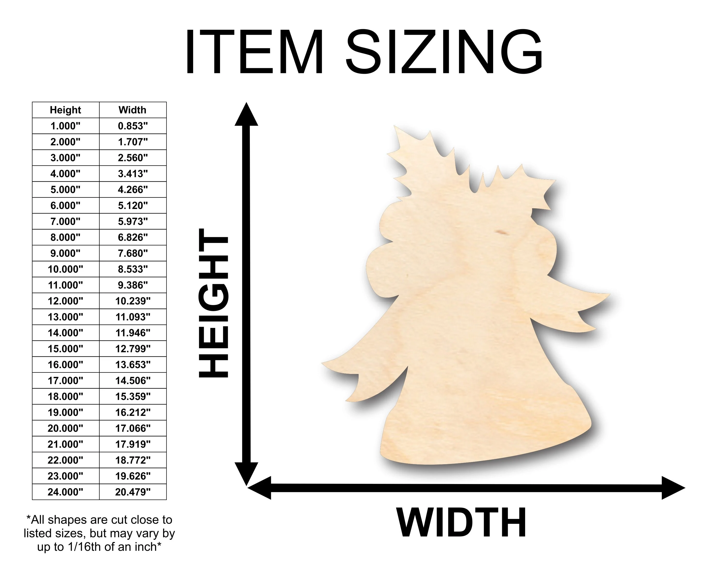 Unfinished Wood Jingle Bell Shape - Christmas - Craft - up to 46" DIY - Image 2