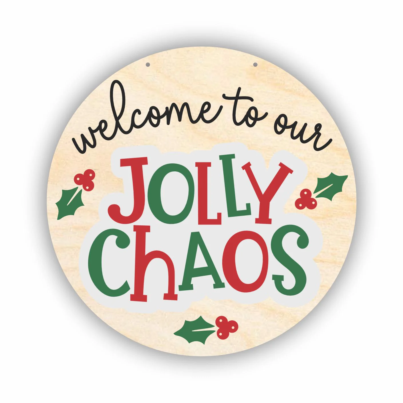 Unfinished Wood Jolly Chaos Door Sign Kit | Wood Craft Cutouts | 1/4" Thick | - Image 2