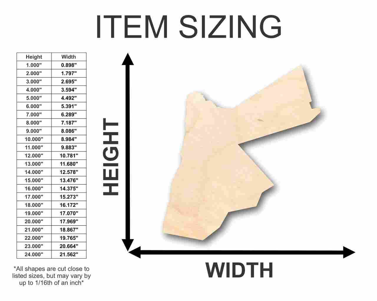 Unfinished Wood Jordan Shape - Country - Craft - up to 46" DIY - Image 2