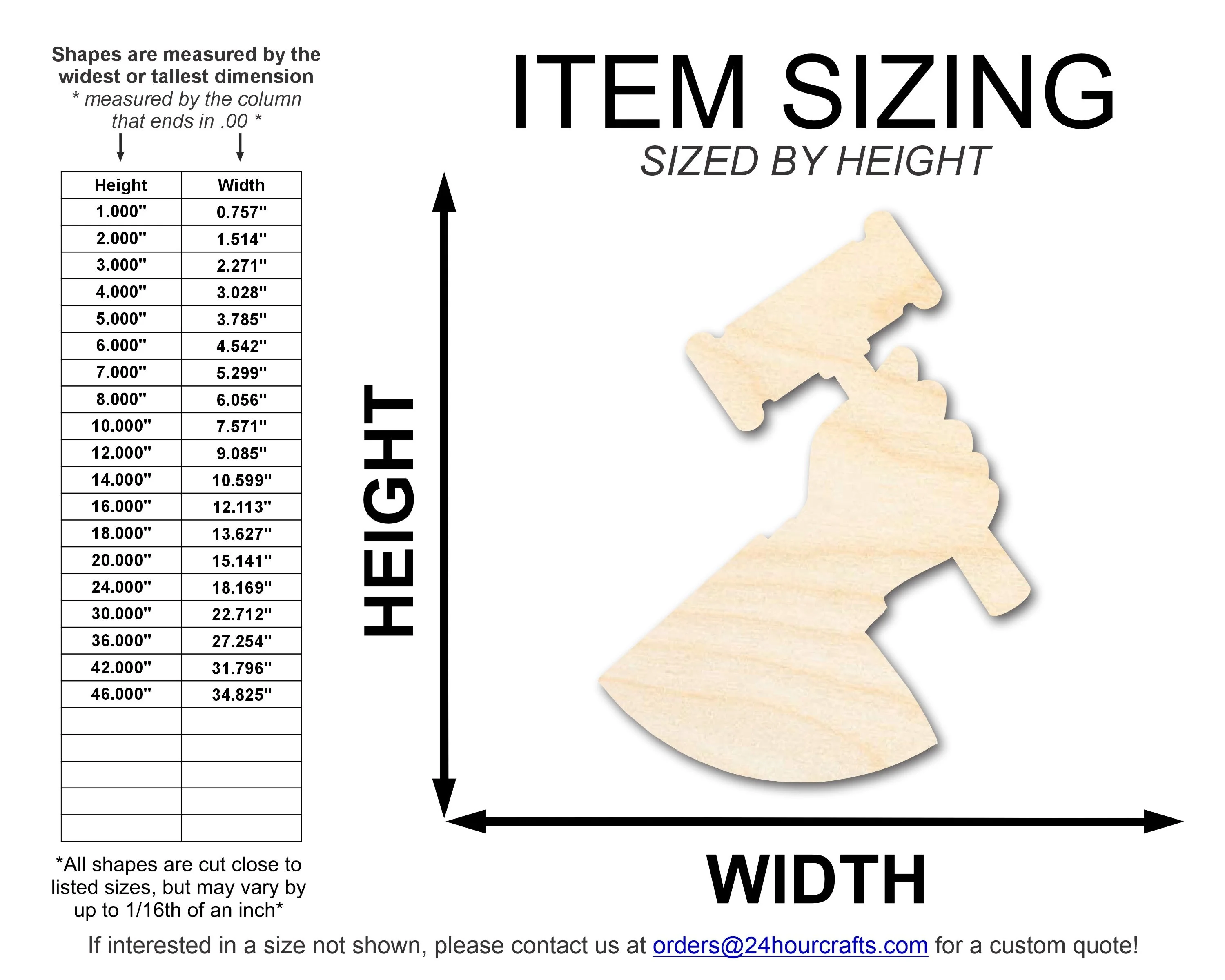 Unfinished Wood Judge Shape | DIY Craft Cutout | up to 46" DIY - Image 2