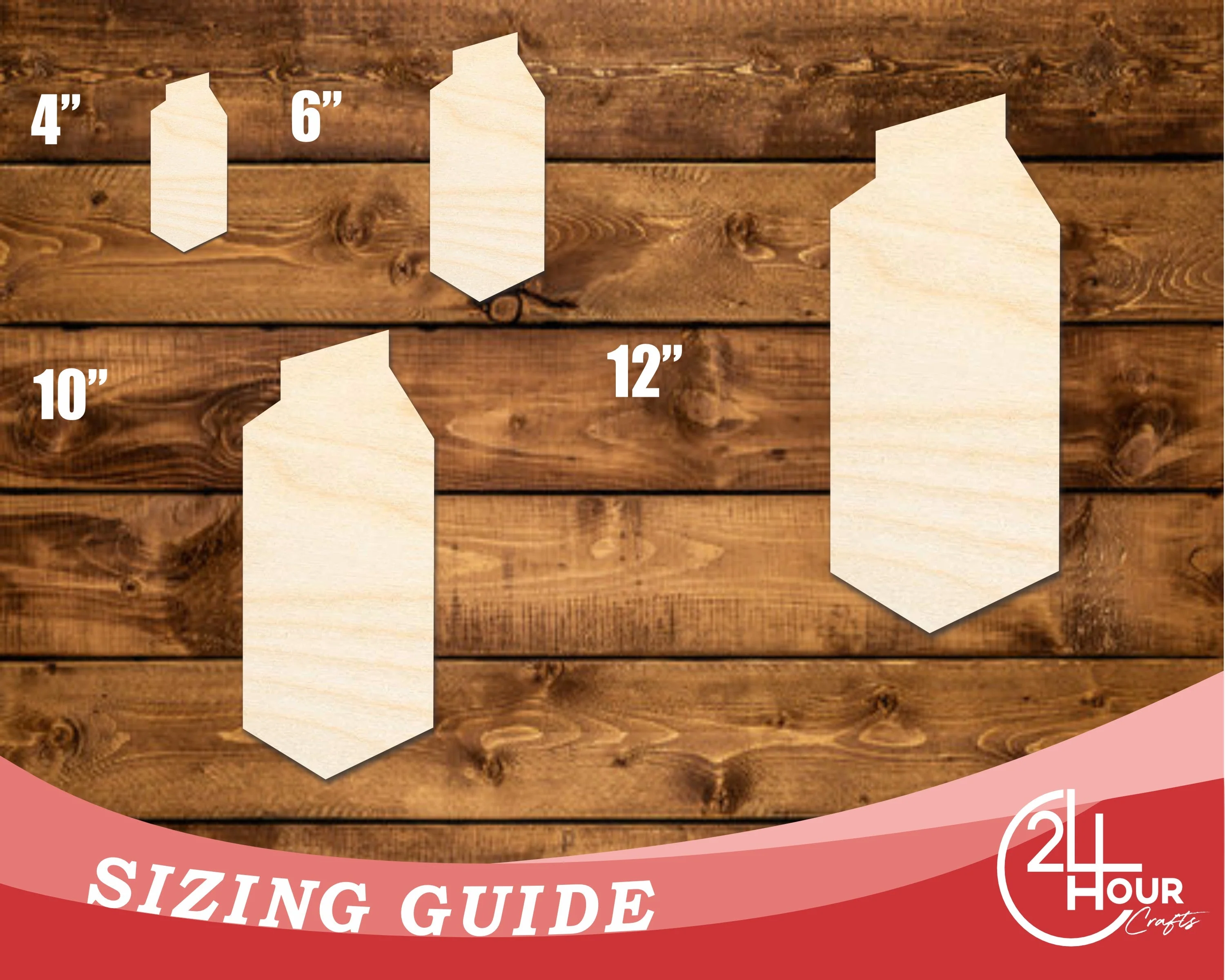 Unfinished Wood Juice Carton Shape | DIY Craft Cutout | up to 46" DIY - Image 3