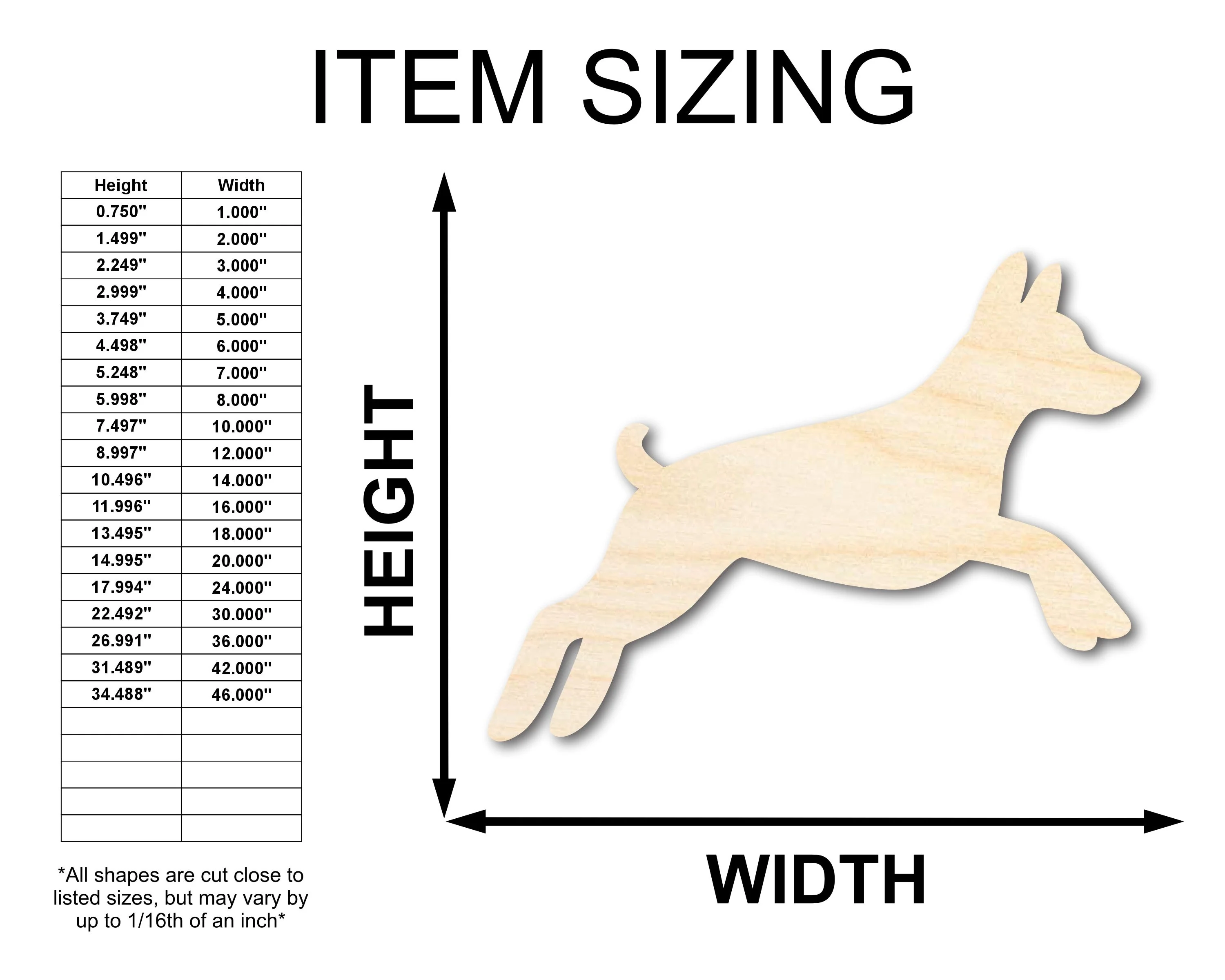Unfinished Wood Jumping Agility Dog Silhouette | DIY Dog Craft Cutout | up to 46" DIY - Image 2