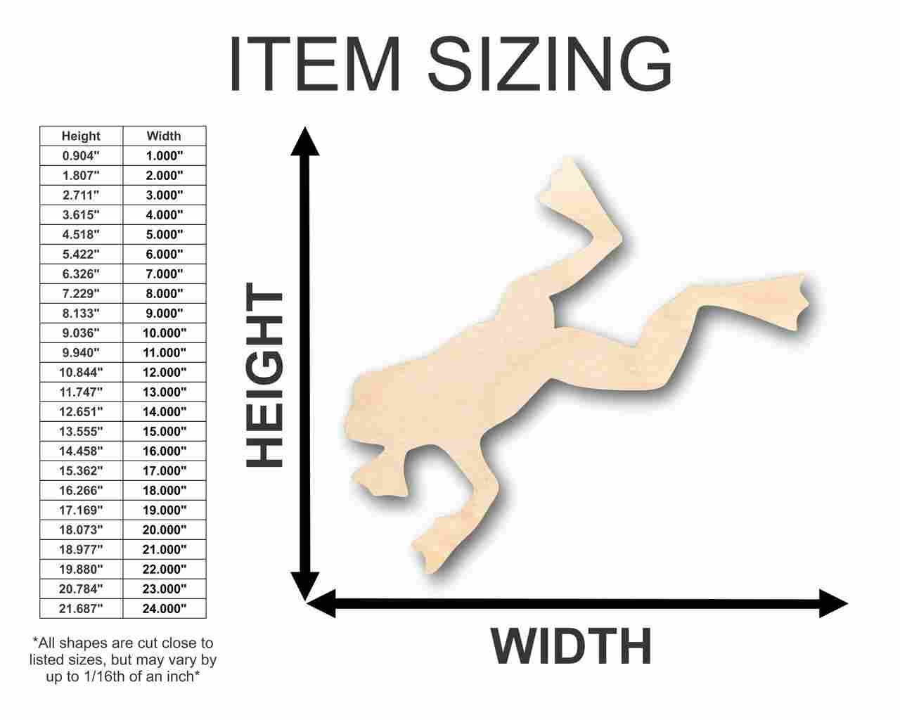Unfinished Wood Jumping Frog Shape - Animal - Craft - up to 46" DIY - Image 2