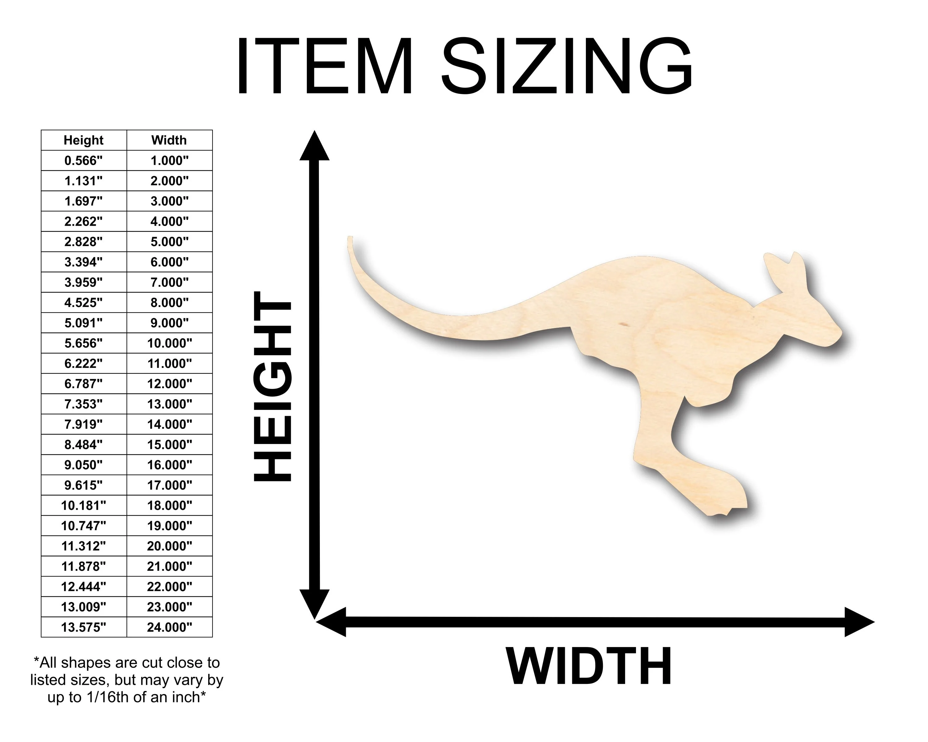 Unfinished Wood Kangaroo Australian Wildlife Shape - Craft - up to 46" DIY - Image 2