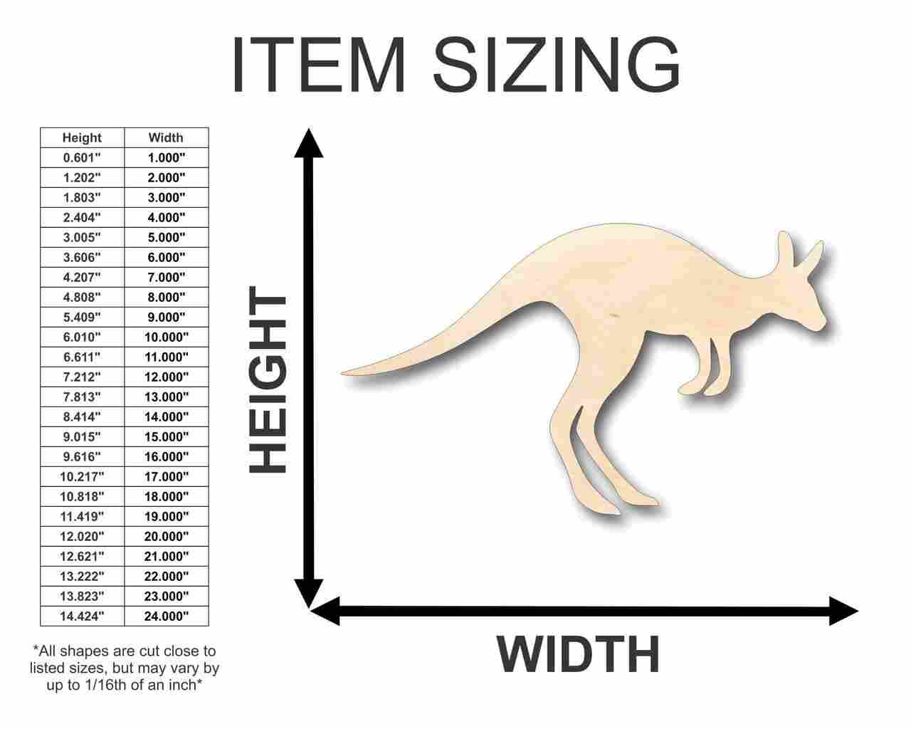 Unfinished Wood Kangaroo Shape - Animal - Craft - up to 46" DIY - Image 2