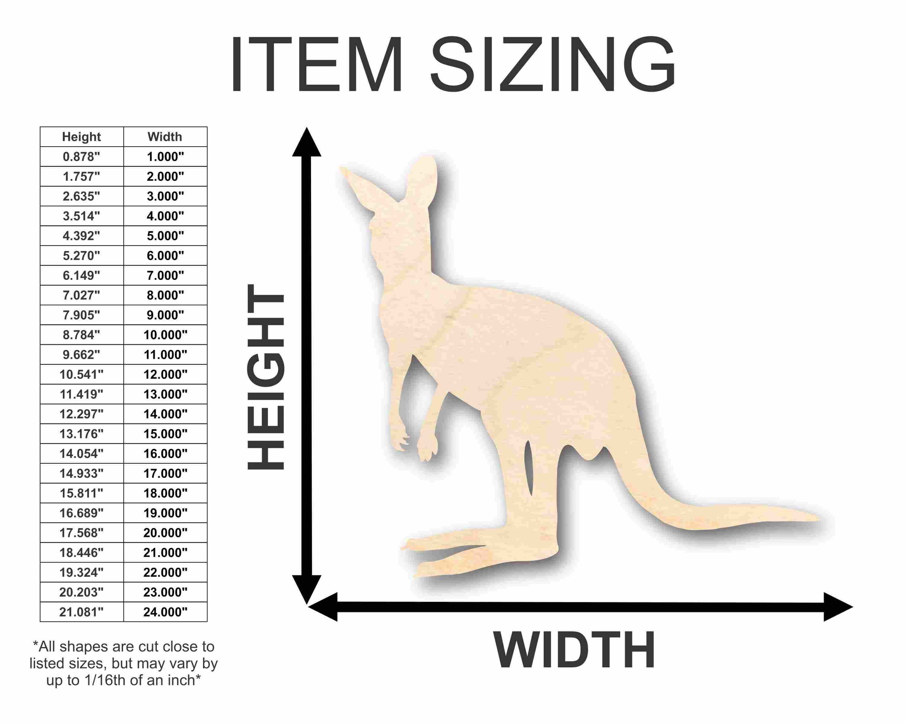 Unfinished Wood Kangaroo Silhouette - Craft- up to 46" DIY - Image 2