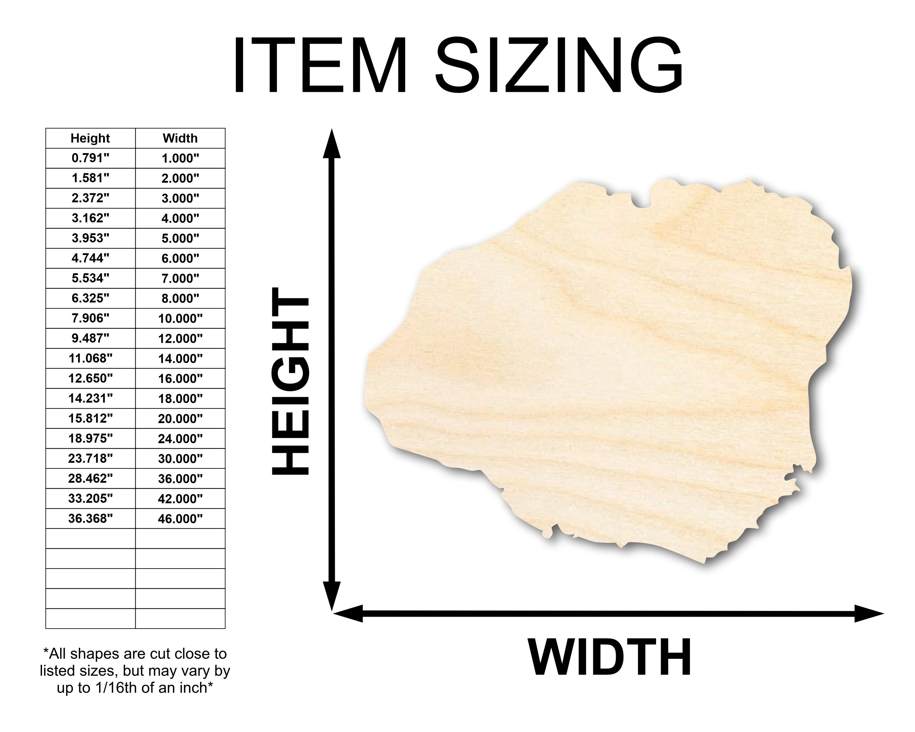 Unfinished Wood Kauai Hawaiian Island Shape - Craft - up to 46" DIY - Image 2