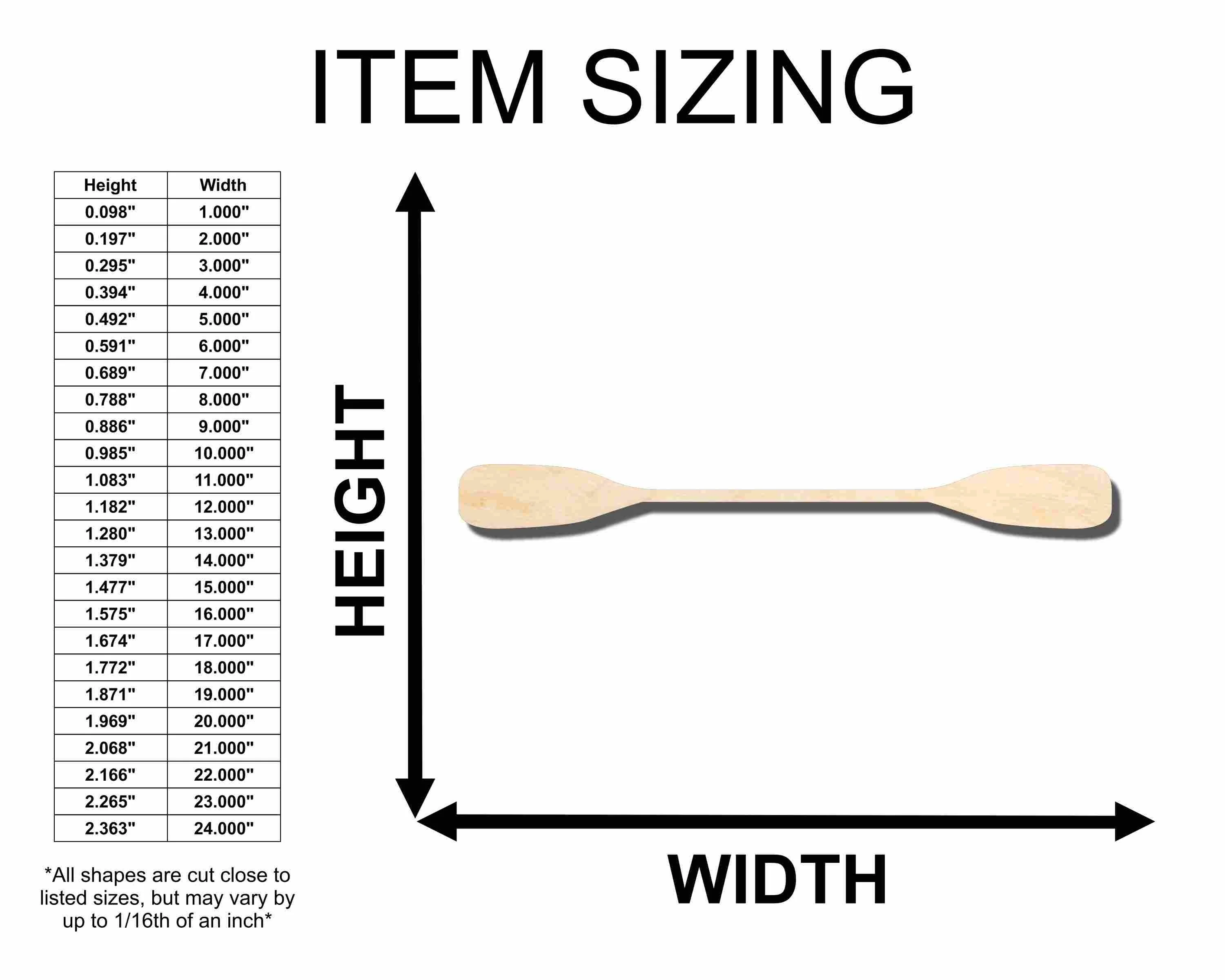 Unfinished Wood Kayak Oars Silhouette - Craft- up to 46" DIY - Image 2