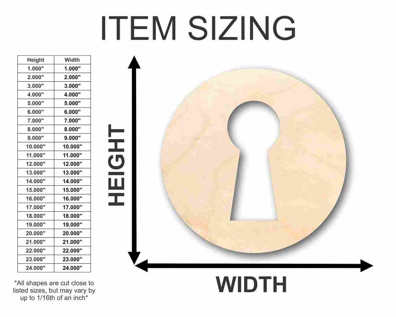 Unfinished Wood Key Hole Shape - Craft - up to 46" DIY - Image 2